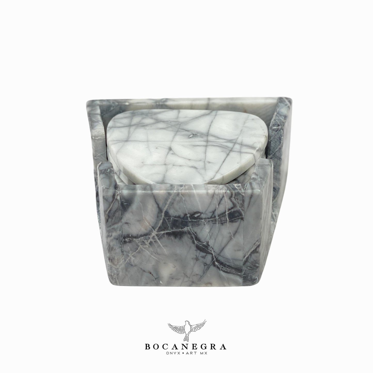 Gray & White Marble Coasters Set - Cup holder (6 Set)