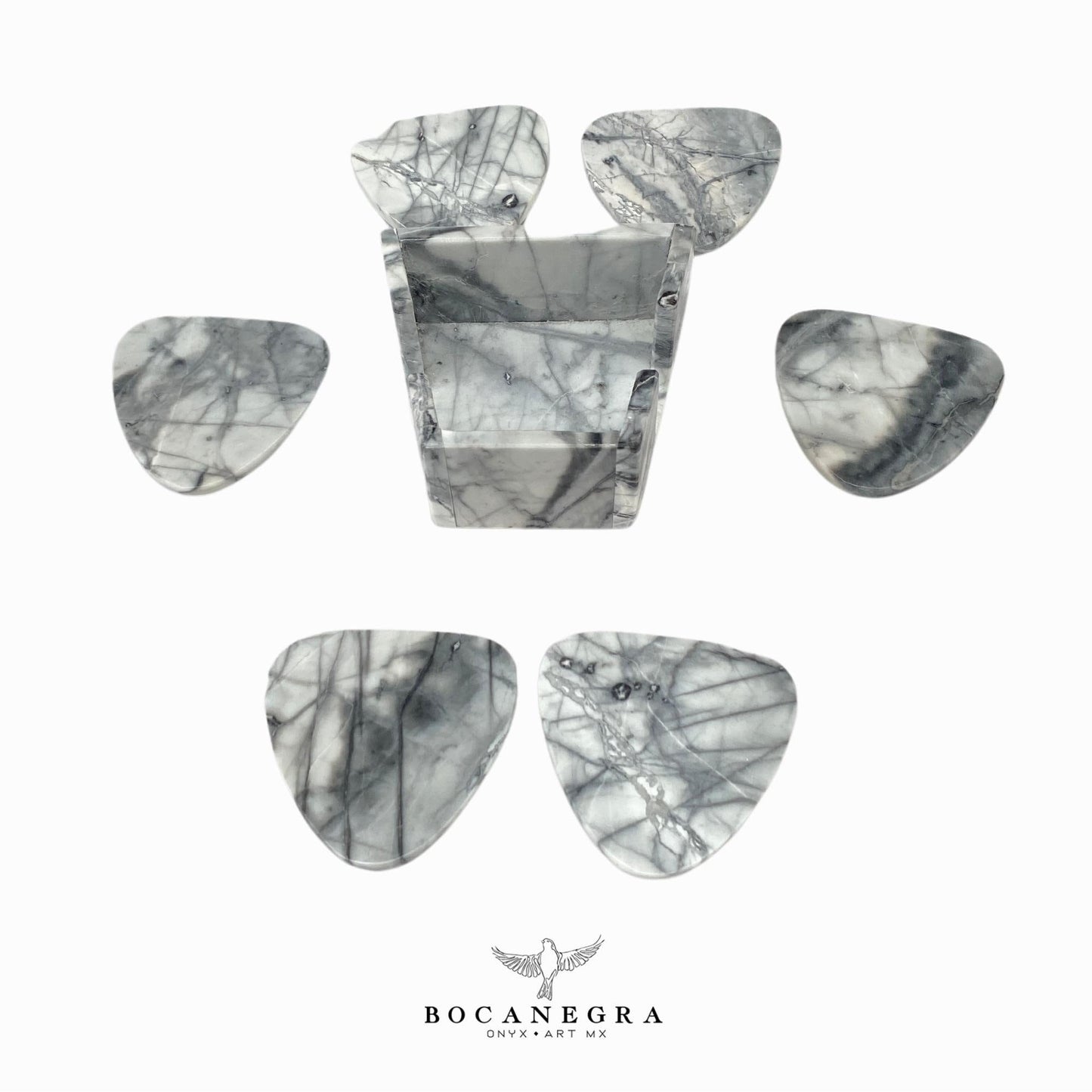 Gray & White Marble Coasters Set - Cup holder (6 Set)
