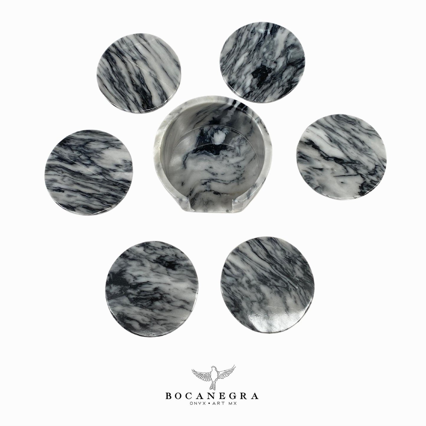 Gray & White MarbleCoasters Set - Cup holder (6 Set)