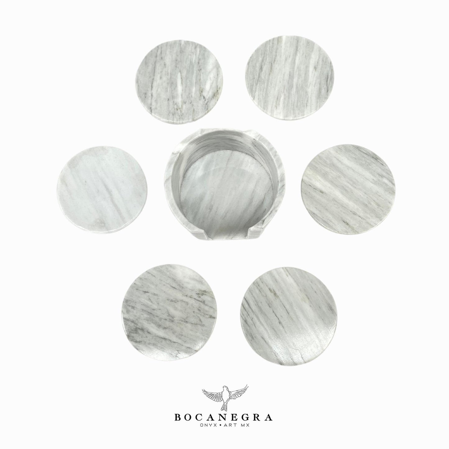 White Marble Coasters Set - Cup holder (6 Set)