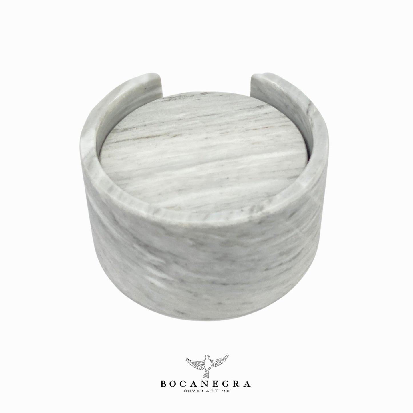 White Marble Coasters Set - Cup holder (6 Set)