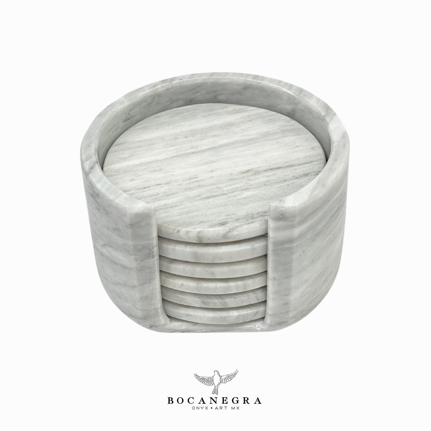 White Marble Coasters Set - Cup holder (6 Set)