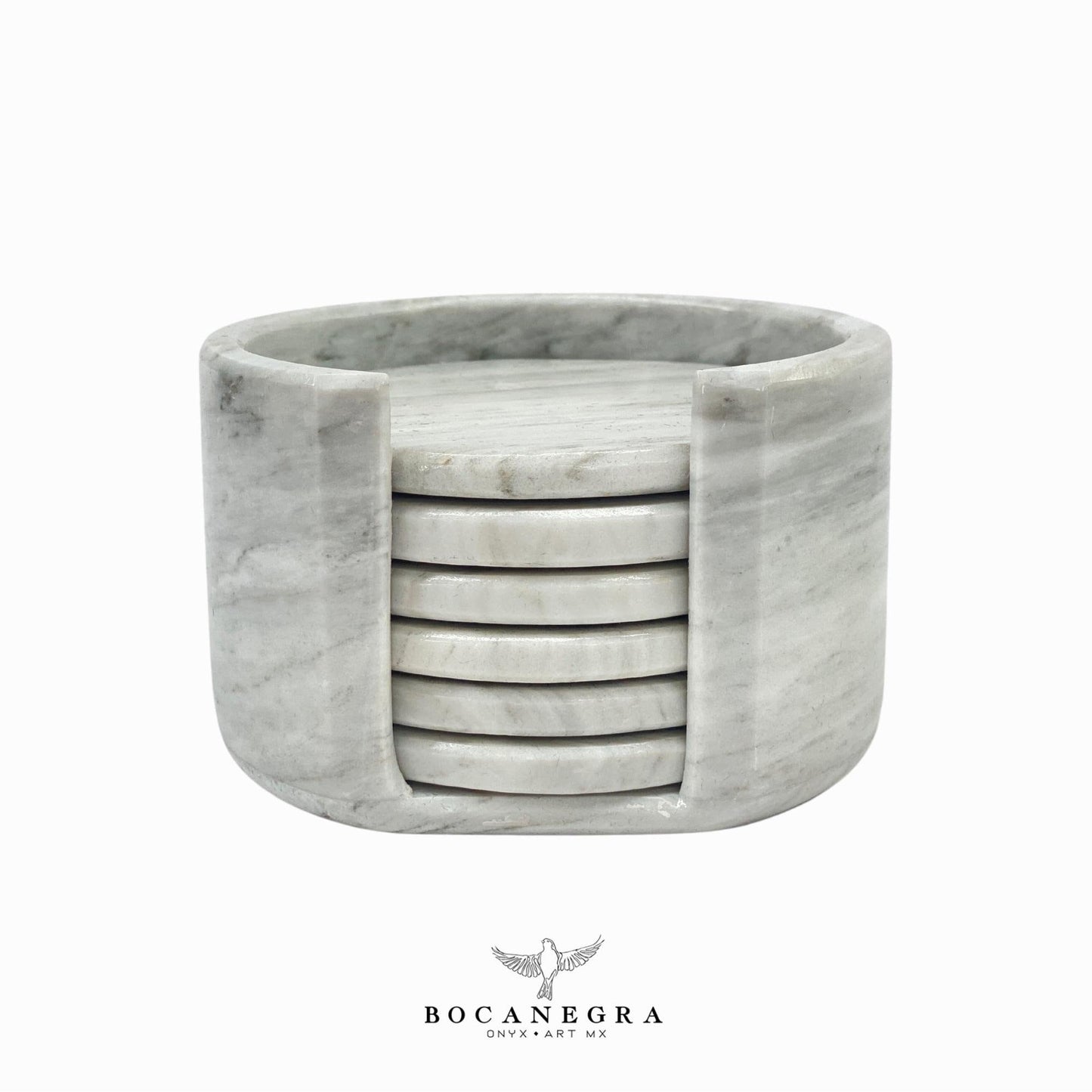 White Marble Coasters Set - Cup holder (6 Set)