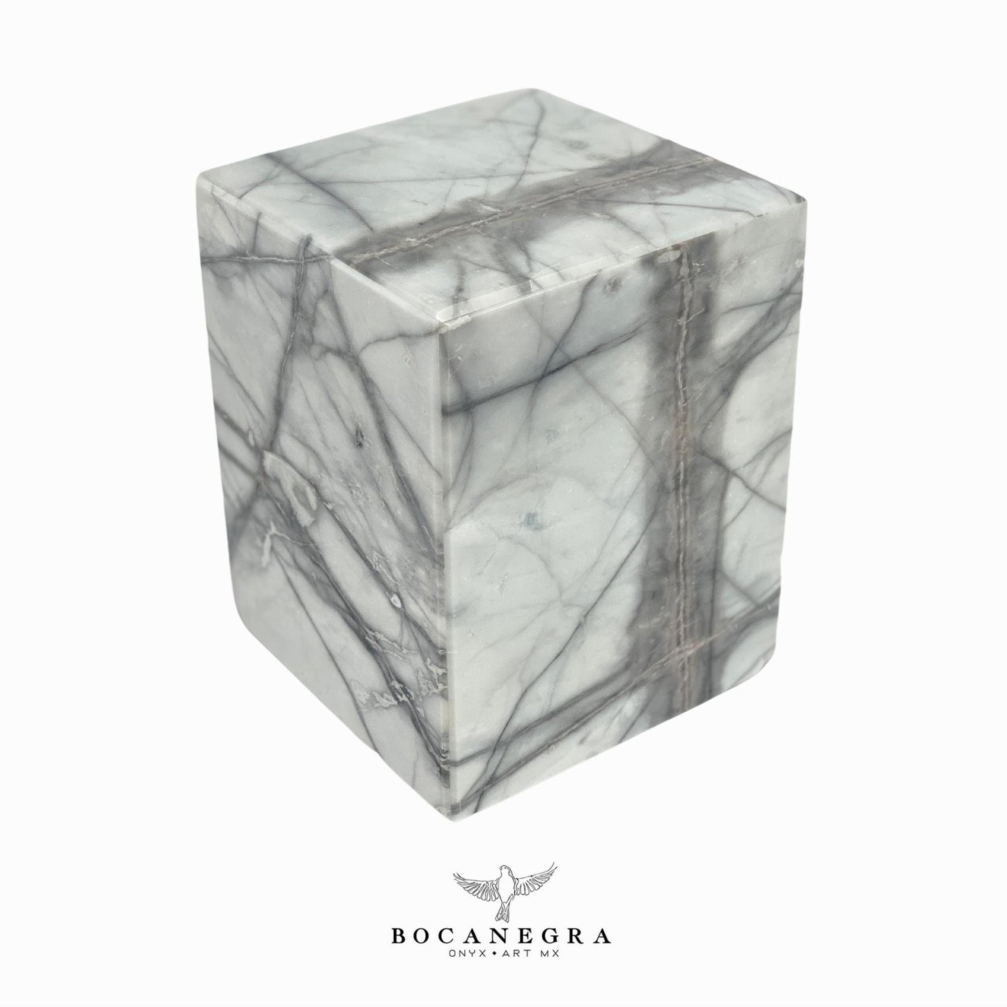 Stunning White & Gray Marble Cremation Urn for Human or pet Ashes