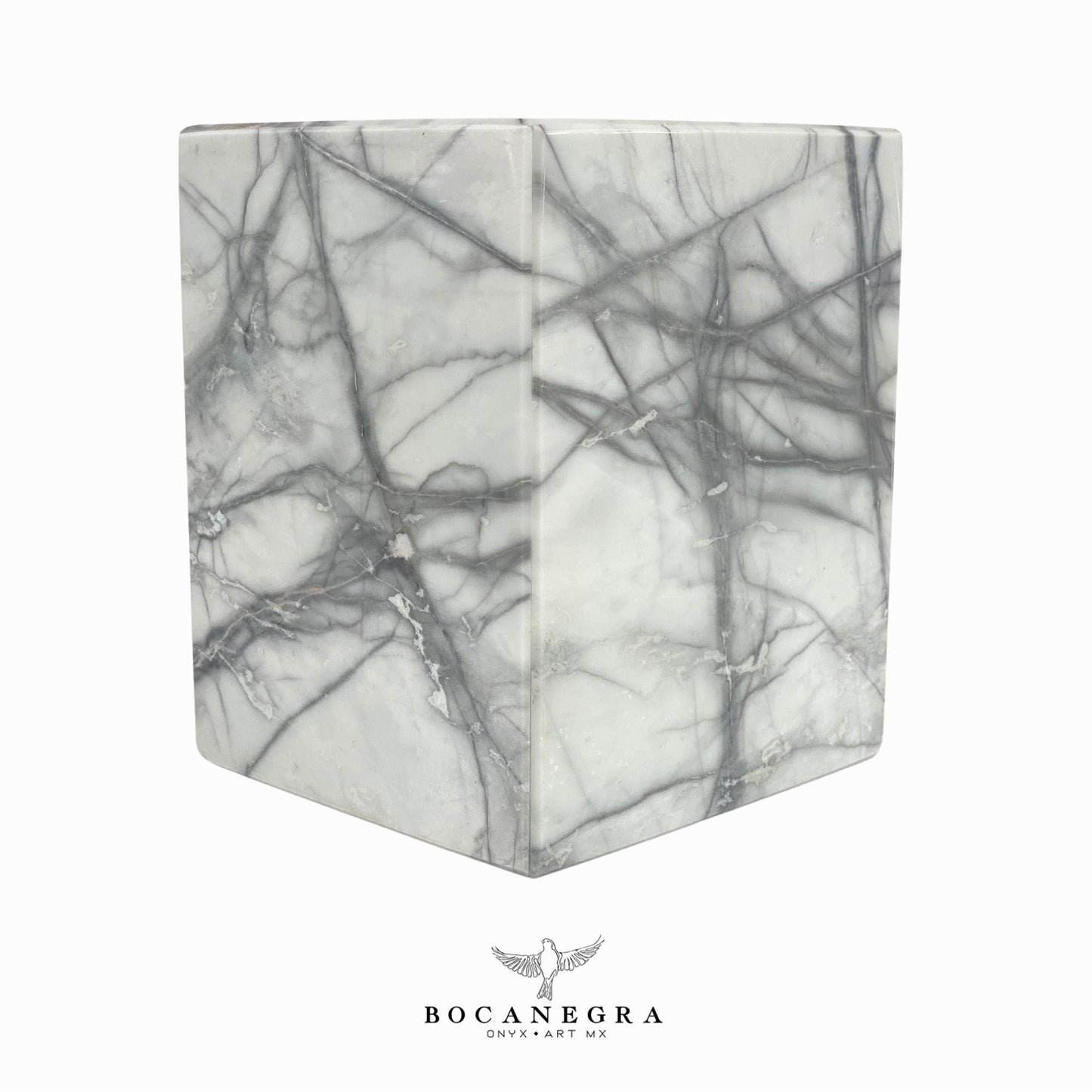 Stunning White & Gray Marble Cremation Urn for Human or pet Ashes