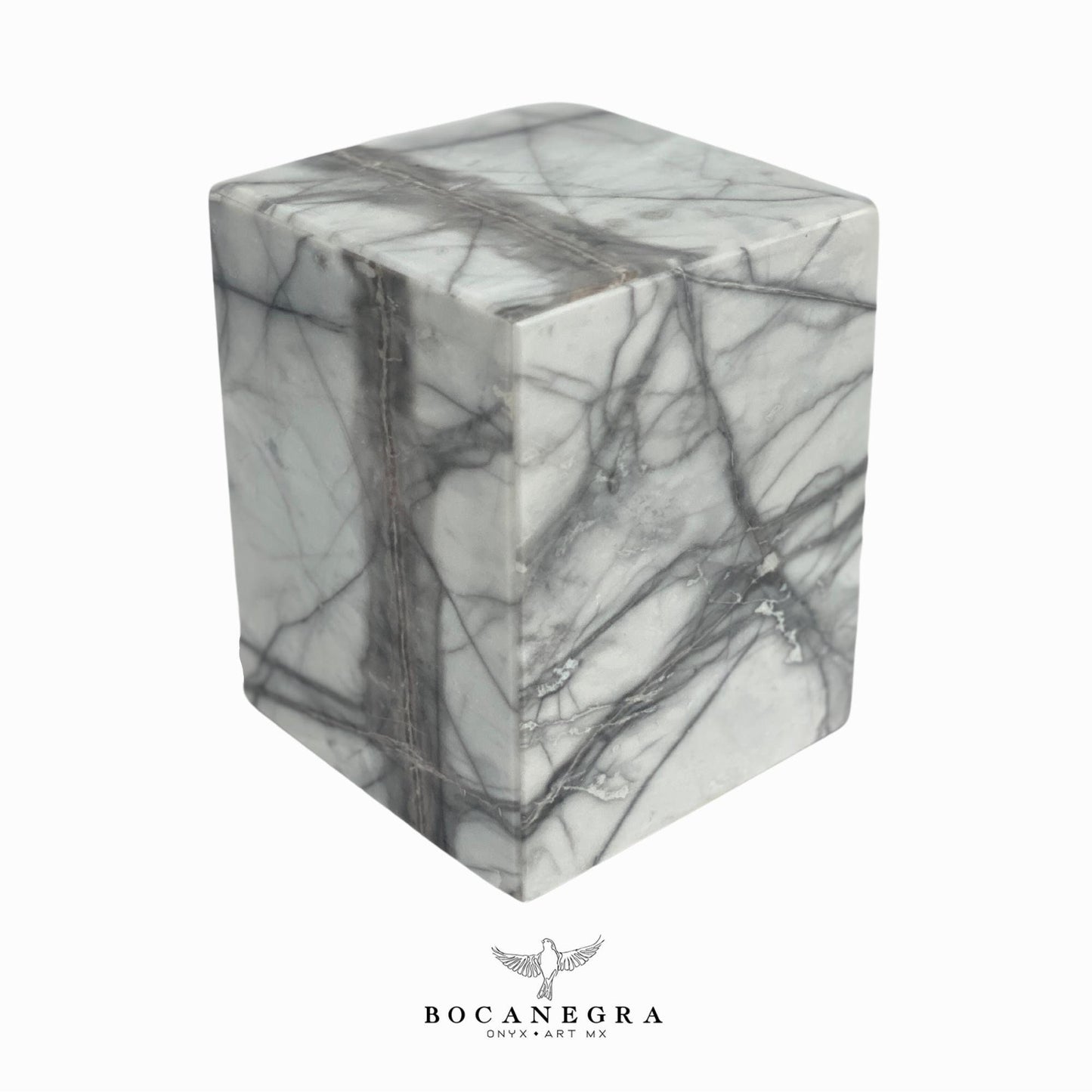 Stunning White & Gray Marble Cremation Urn for Human or pet Ashes
