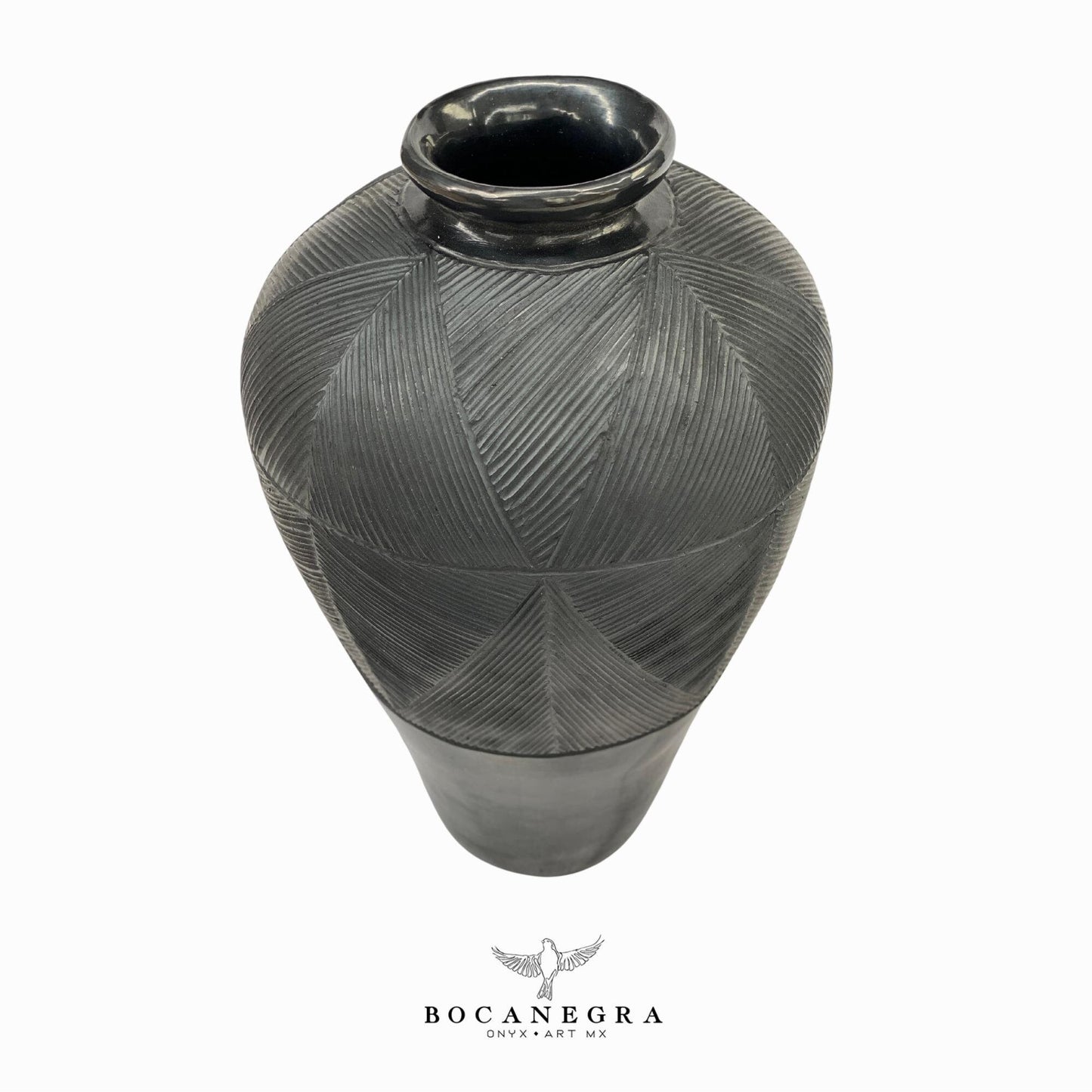 Black Clay Carved Vase (3 set) - Decorative jar - Mexican barro negro