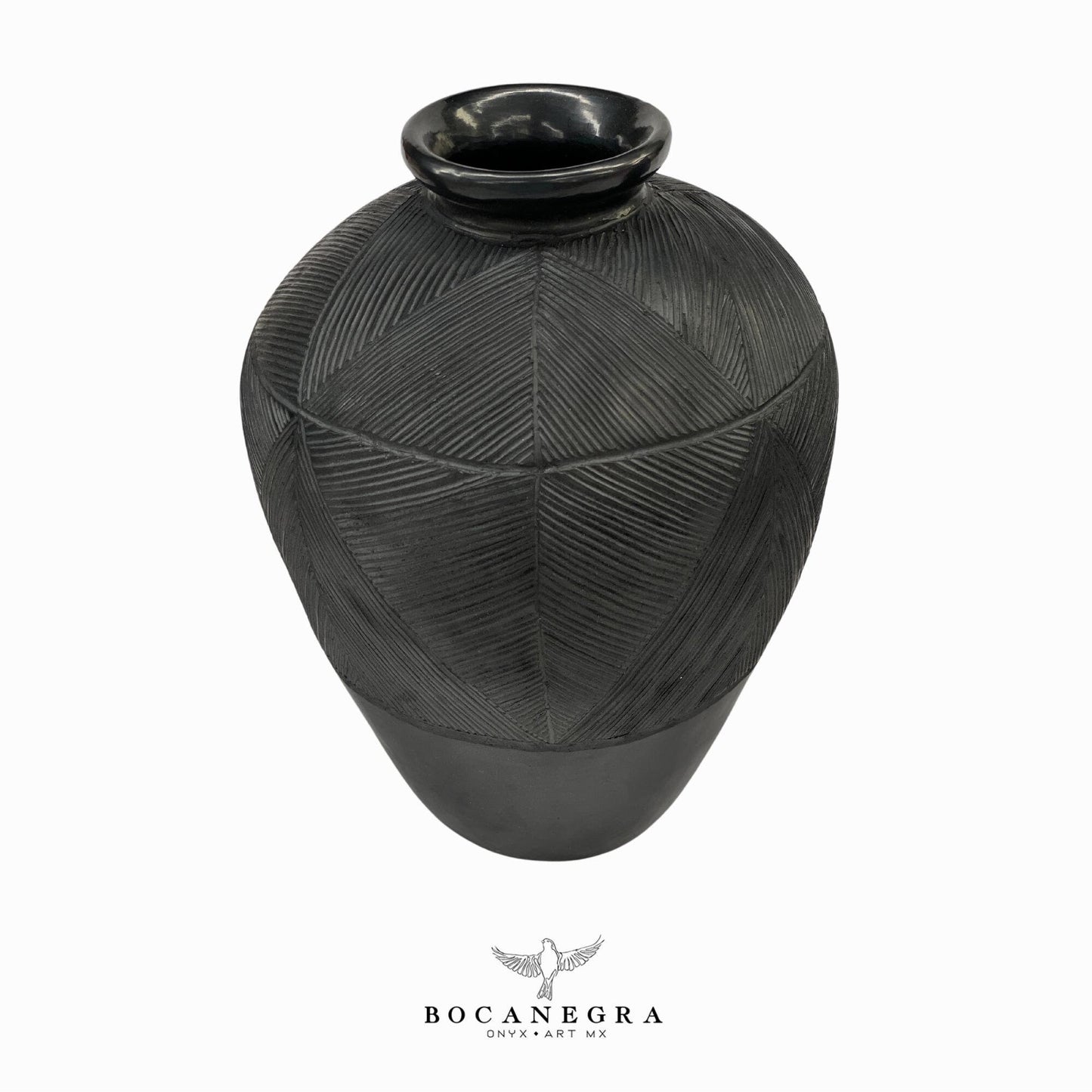 Black Clay Carved Vase (3 set) - Decorative jar - Mexican barro negro