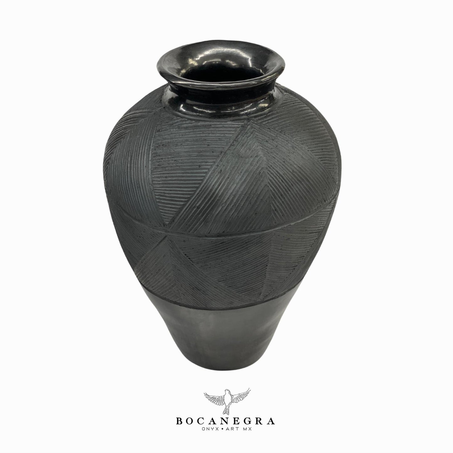 Black Clay Carved Vase (3 set) - Decorative jar - Mexican barro negro