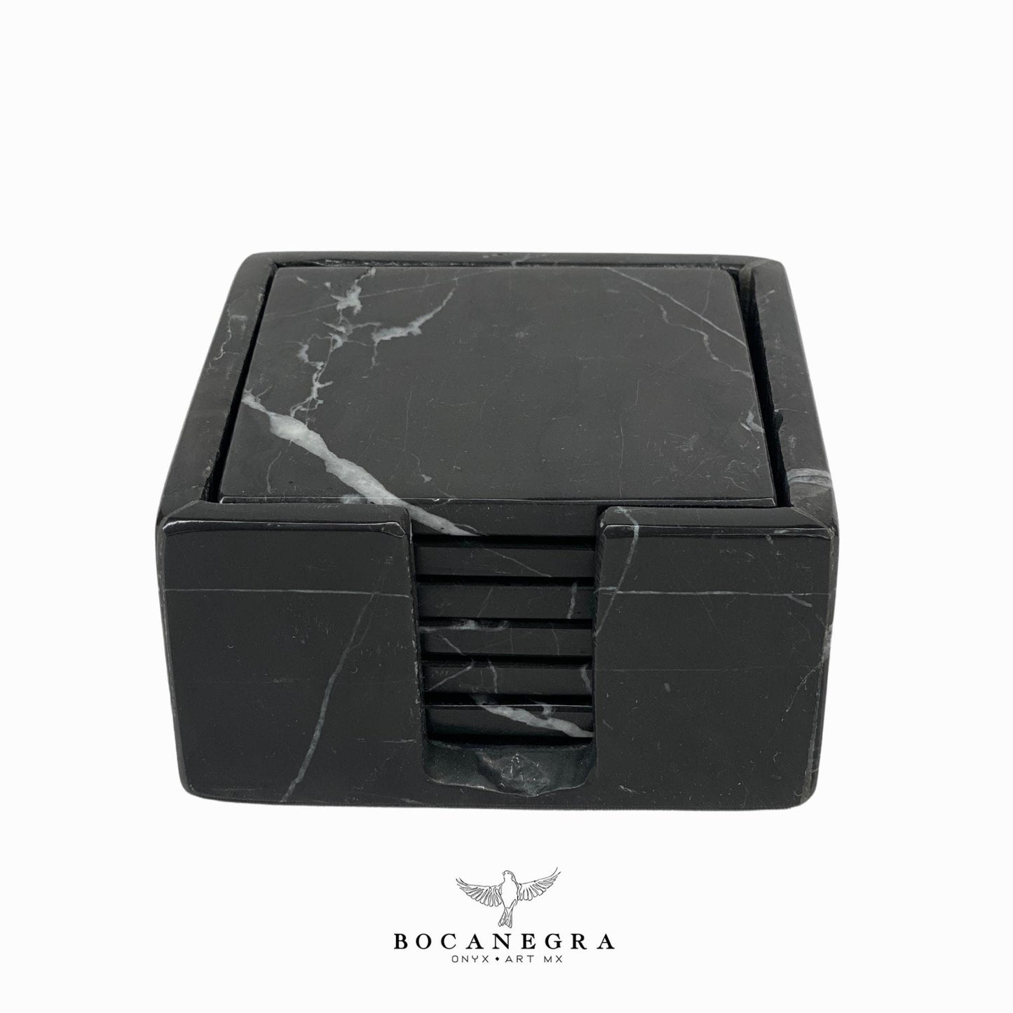 Black Marble Coasters Set - Cup holder (6 Set)