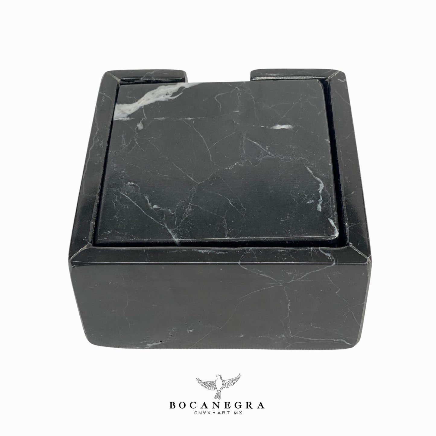 Black Marble Coasters Set - Cup holder (6 Set)