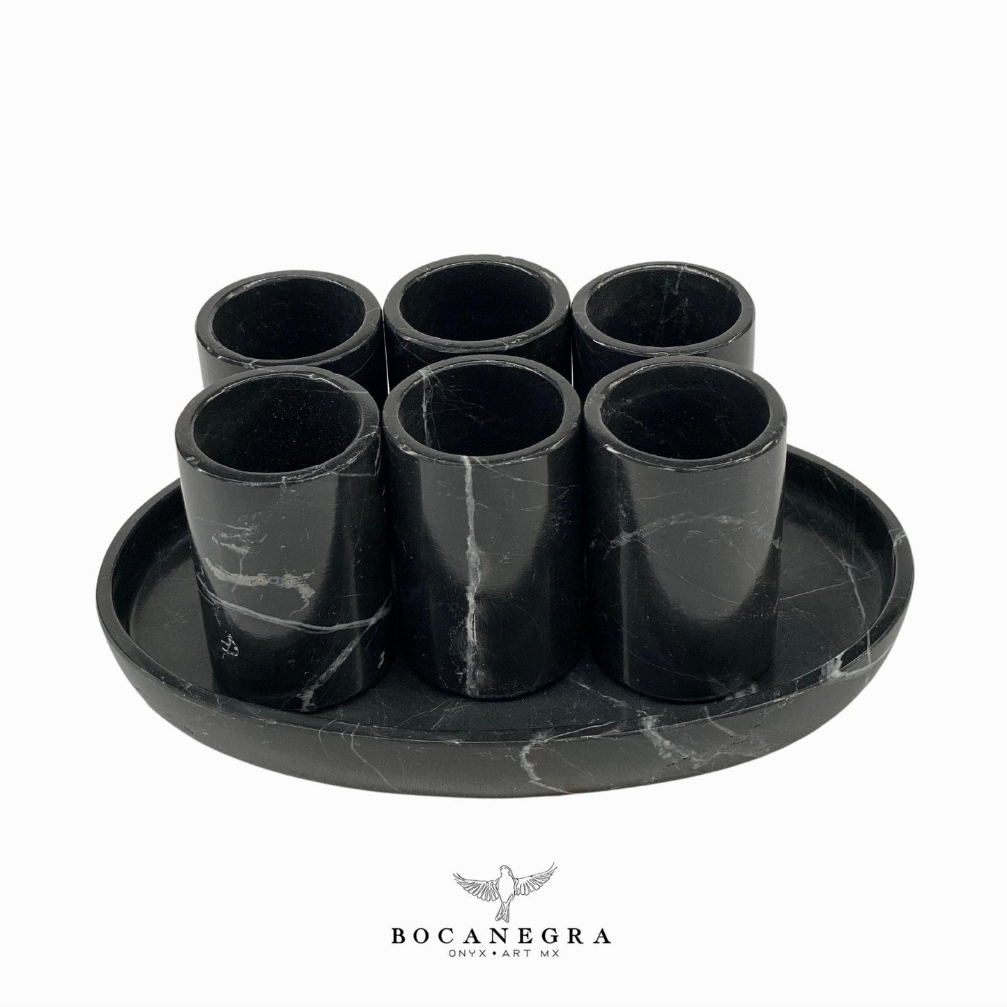 Black Marble Tequila Shots - Hand carved shot - (Set of 6)