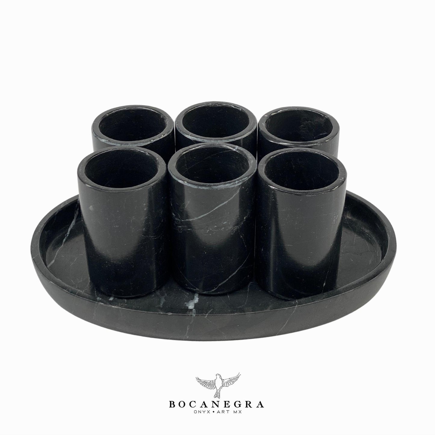 Black Marble Tequila Shots - Hand carved shot - (Set of 6)