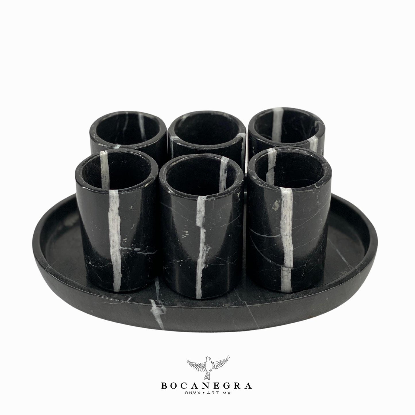 Black Marble Tequila Shots - Hand carved shot - (Set of 6)