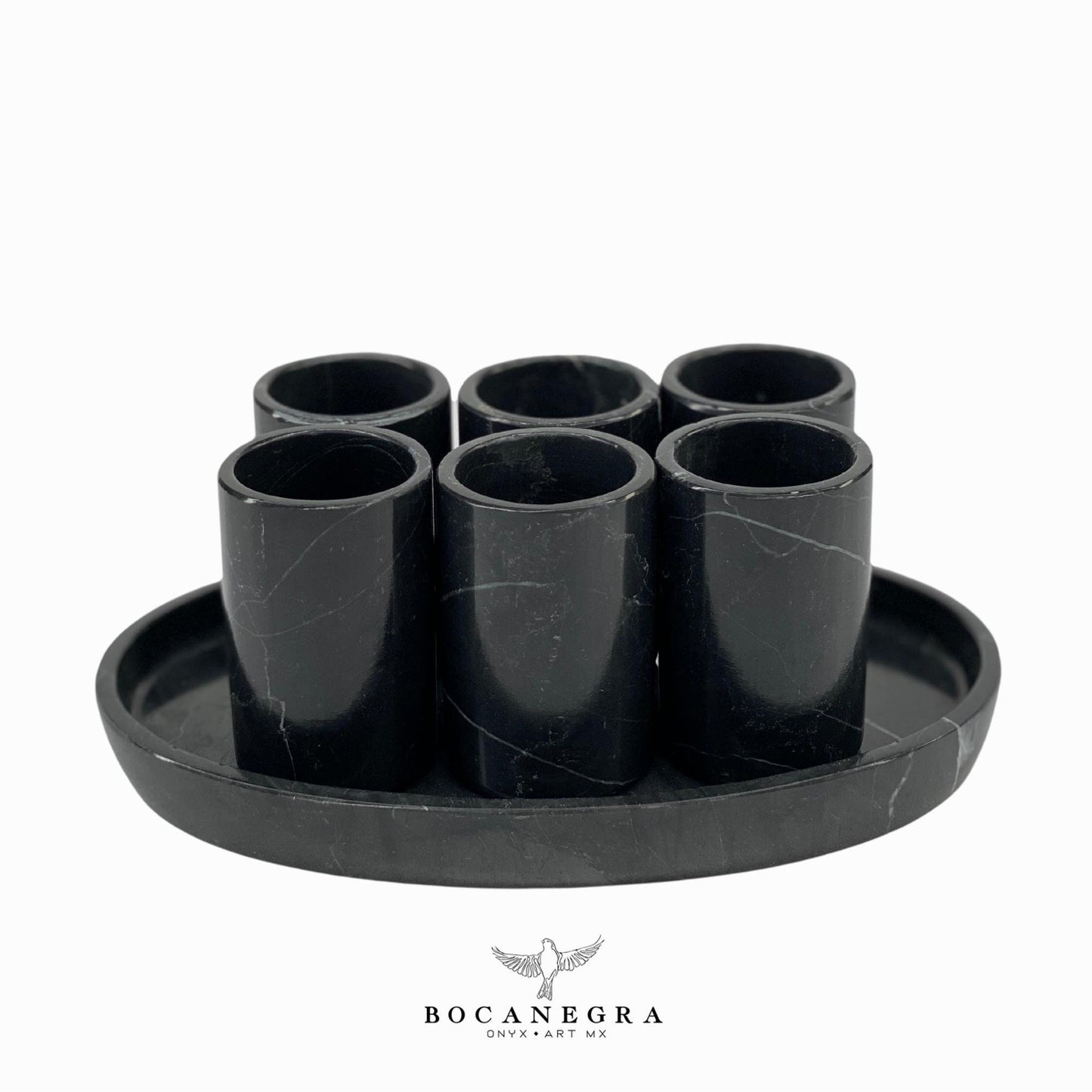Black Marble Tequila Shots - Hand carved shot - (Set of 6)