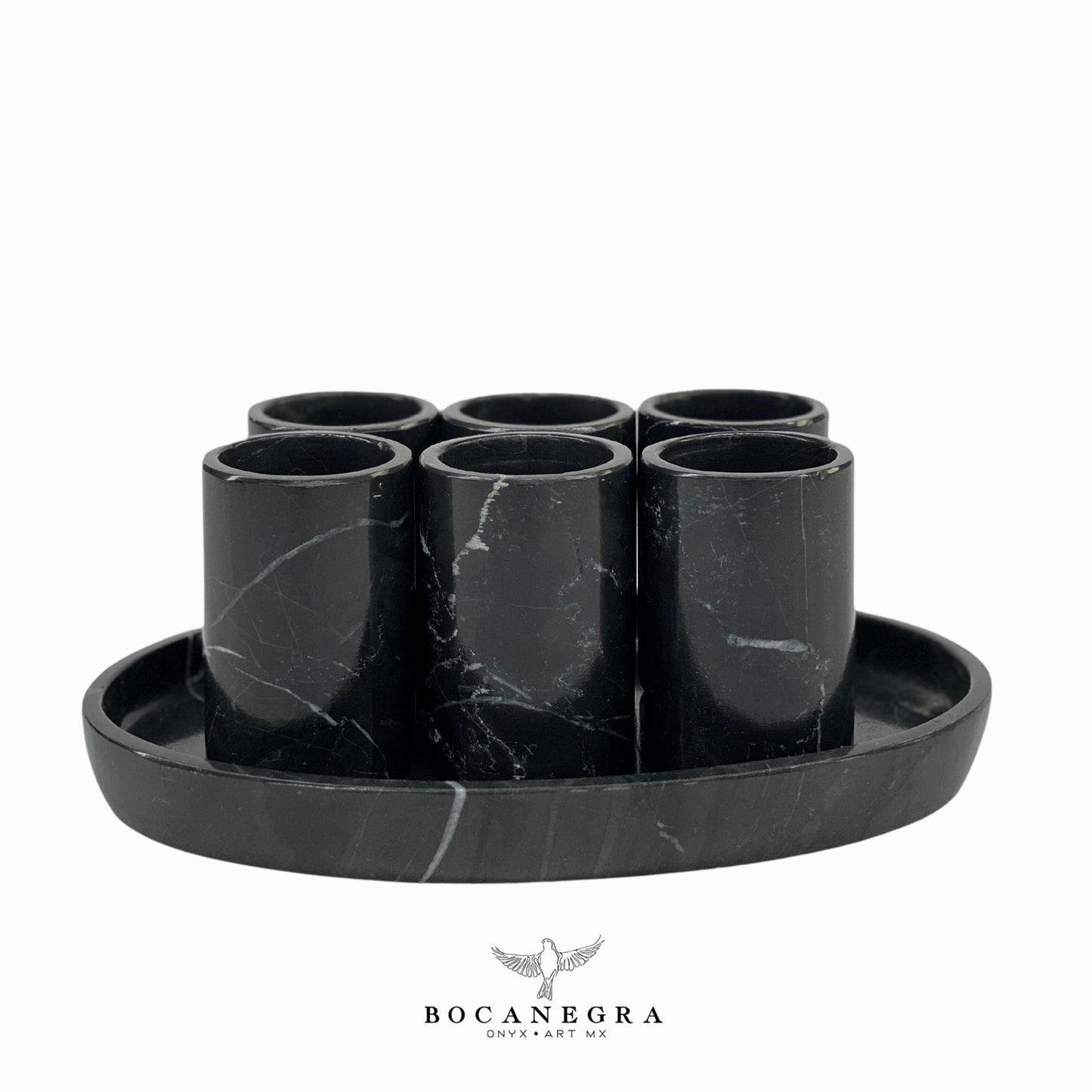 Black Marble Tequila Shots - Hand carved shot - (Set of 6)