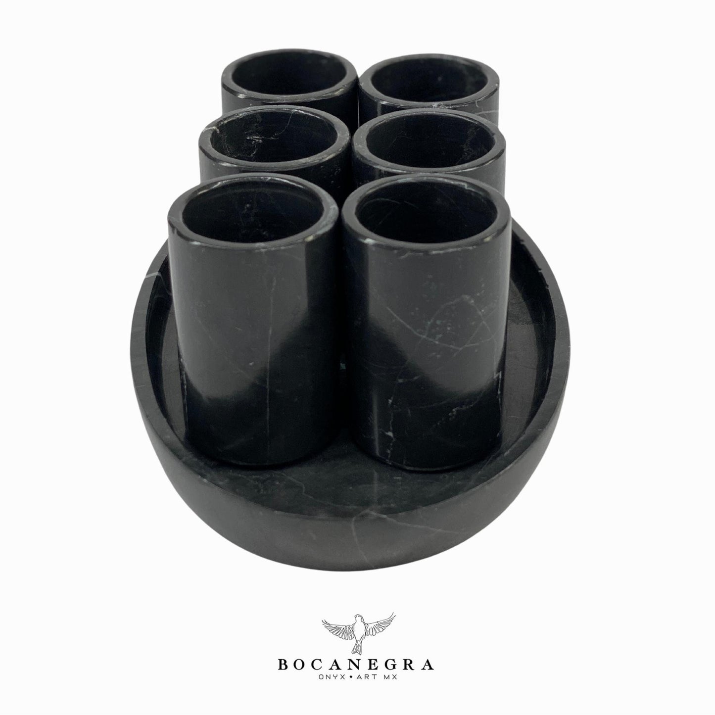 Black Marble Tequila Shots - Hand carved shot - (Set of 6)