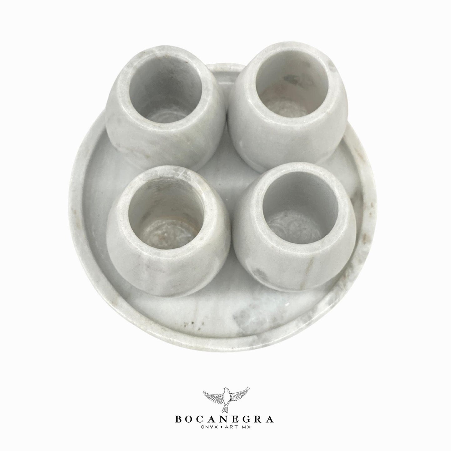 White Marble Tequila Shots - Hand carved shot - (Set of 4)