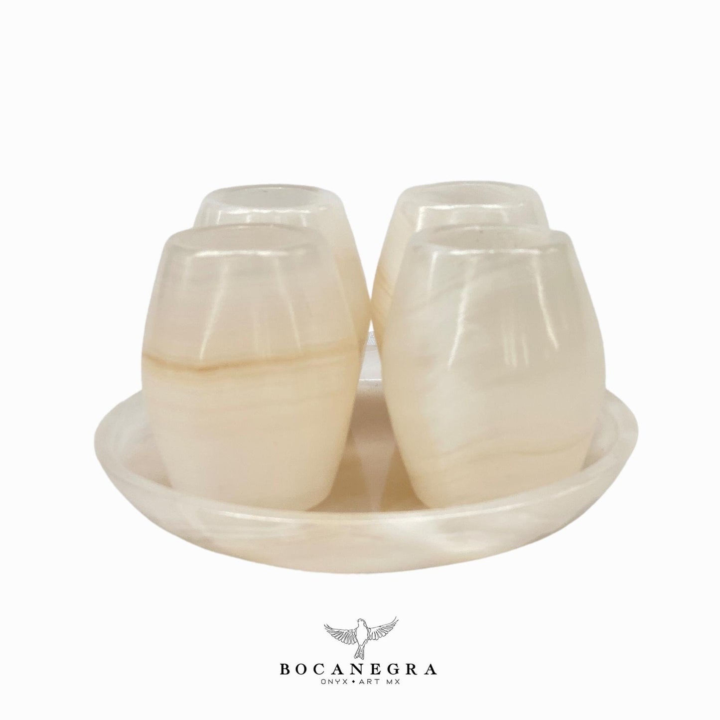 Beige Onyx Tequila Shots - Hand carved onyx shot - (Set of 4)