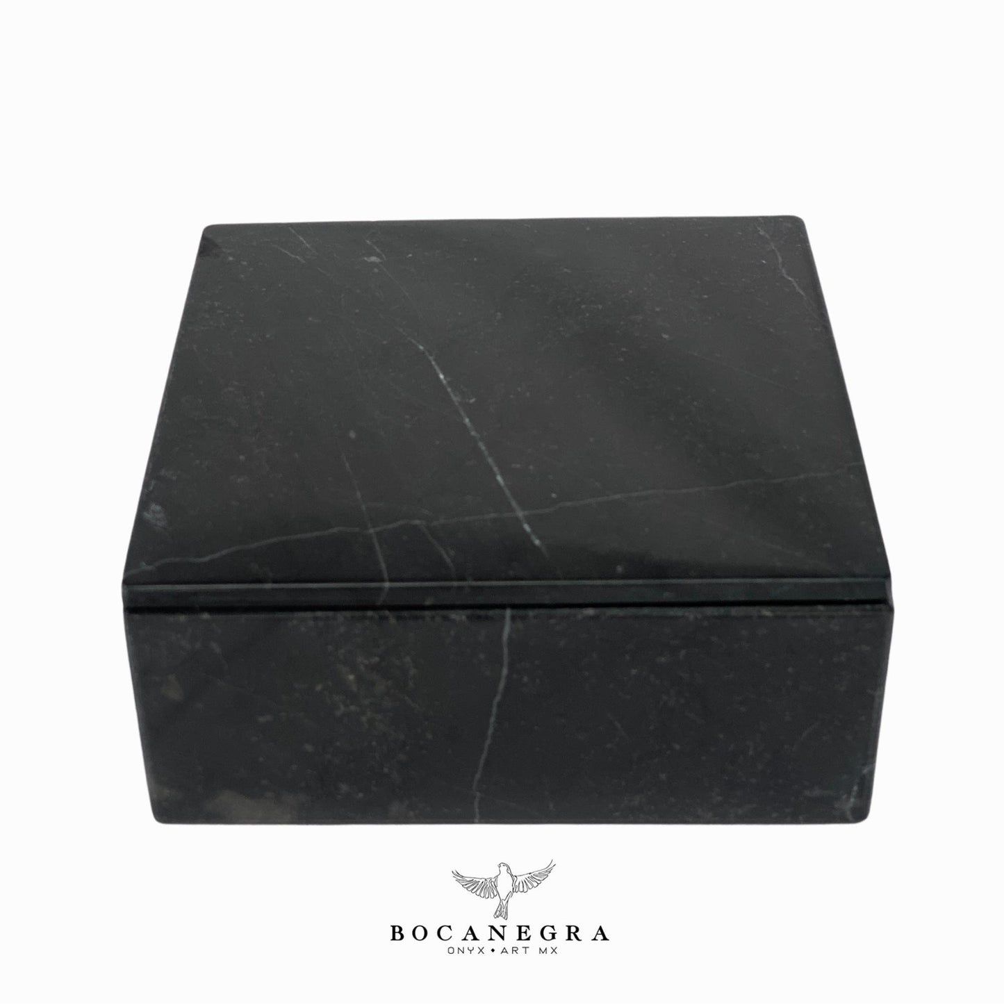 Black Marble Square Jewelry Box - Organizer - Storage Box
