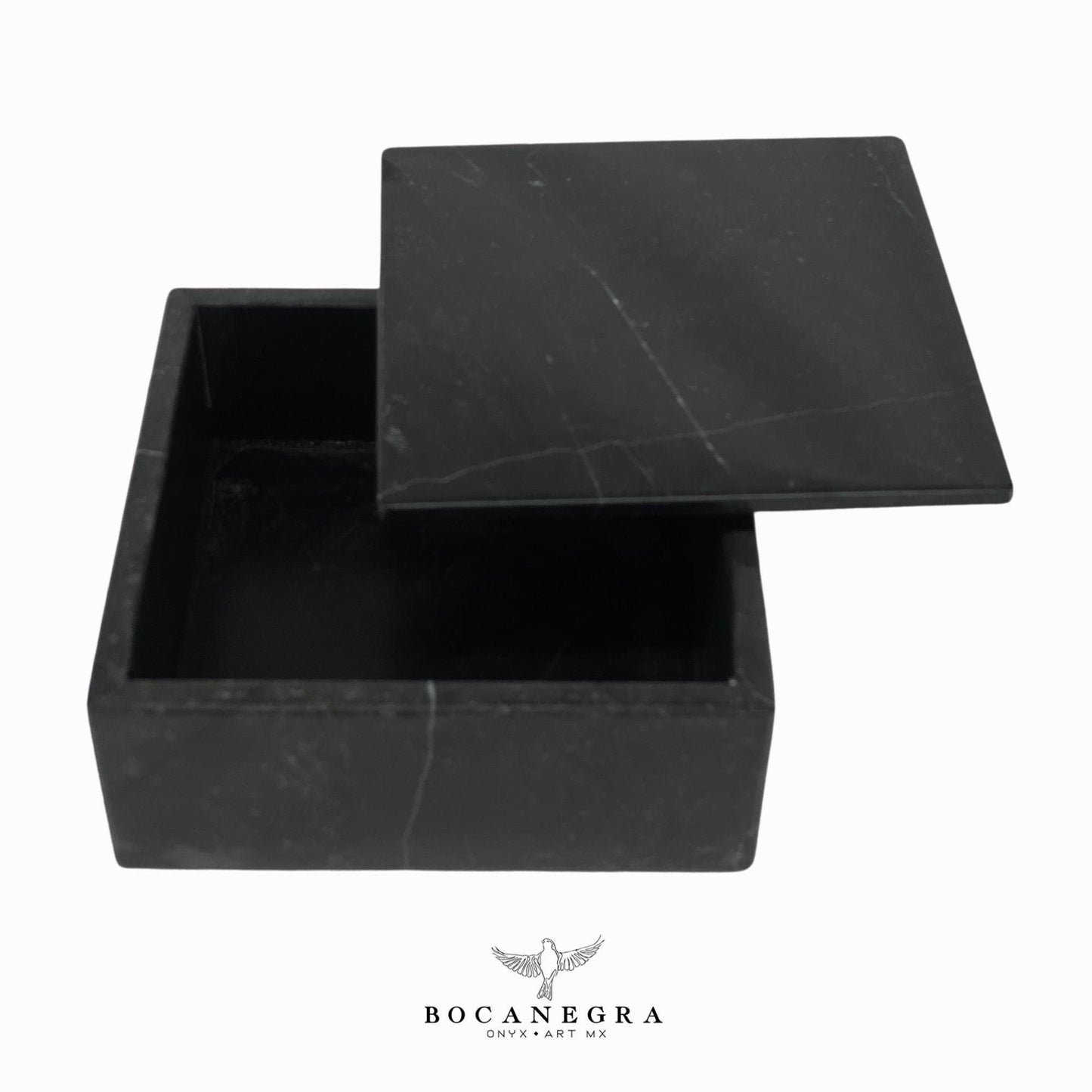 Black Marble Square Jewelry Box - Organizer - Storage Box