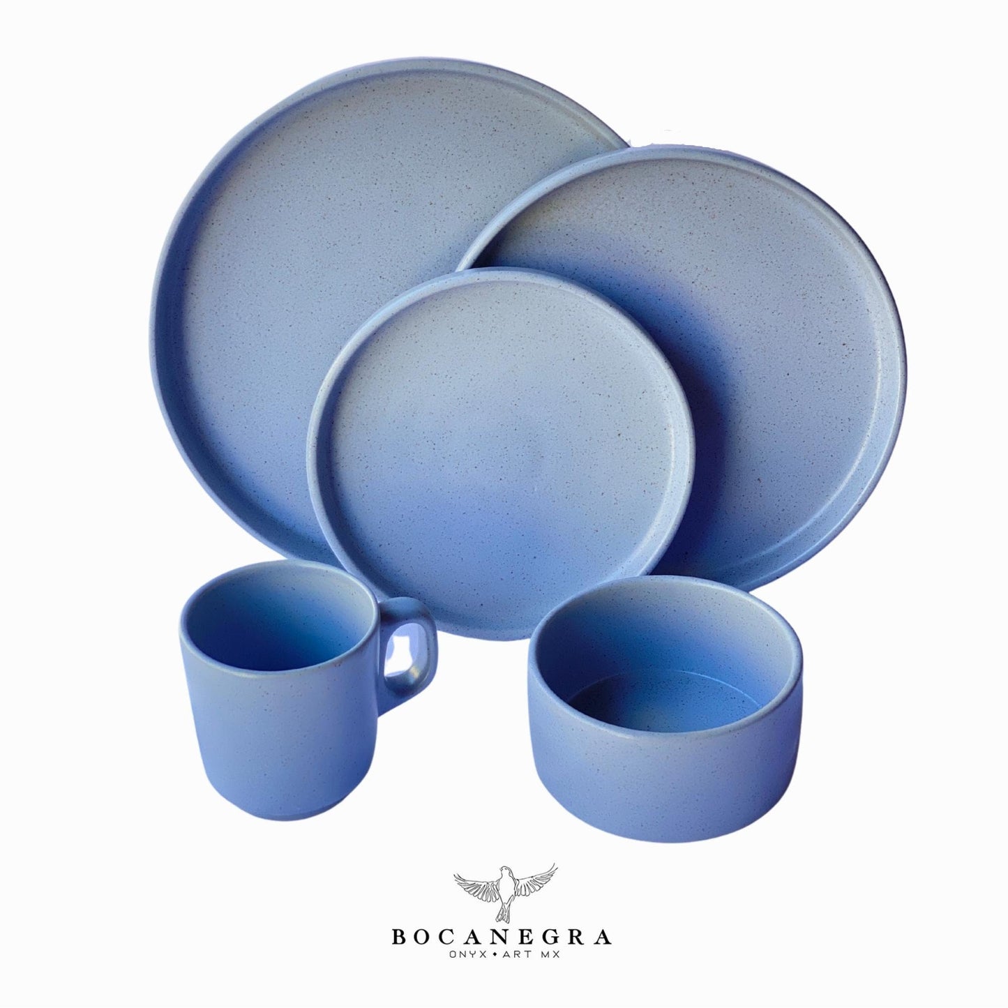 Handmade ceramic dinnerware set - Blue Ceramic tableware (5 piece set)