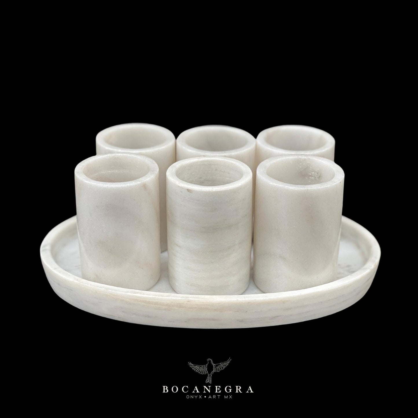 White Marble Tequila Shots - Hand carved shot - (Set of 6)