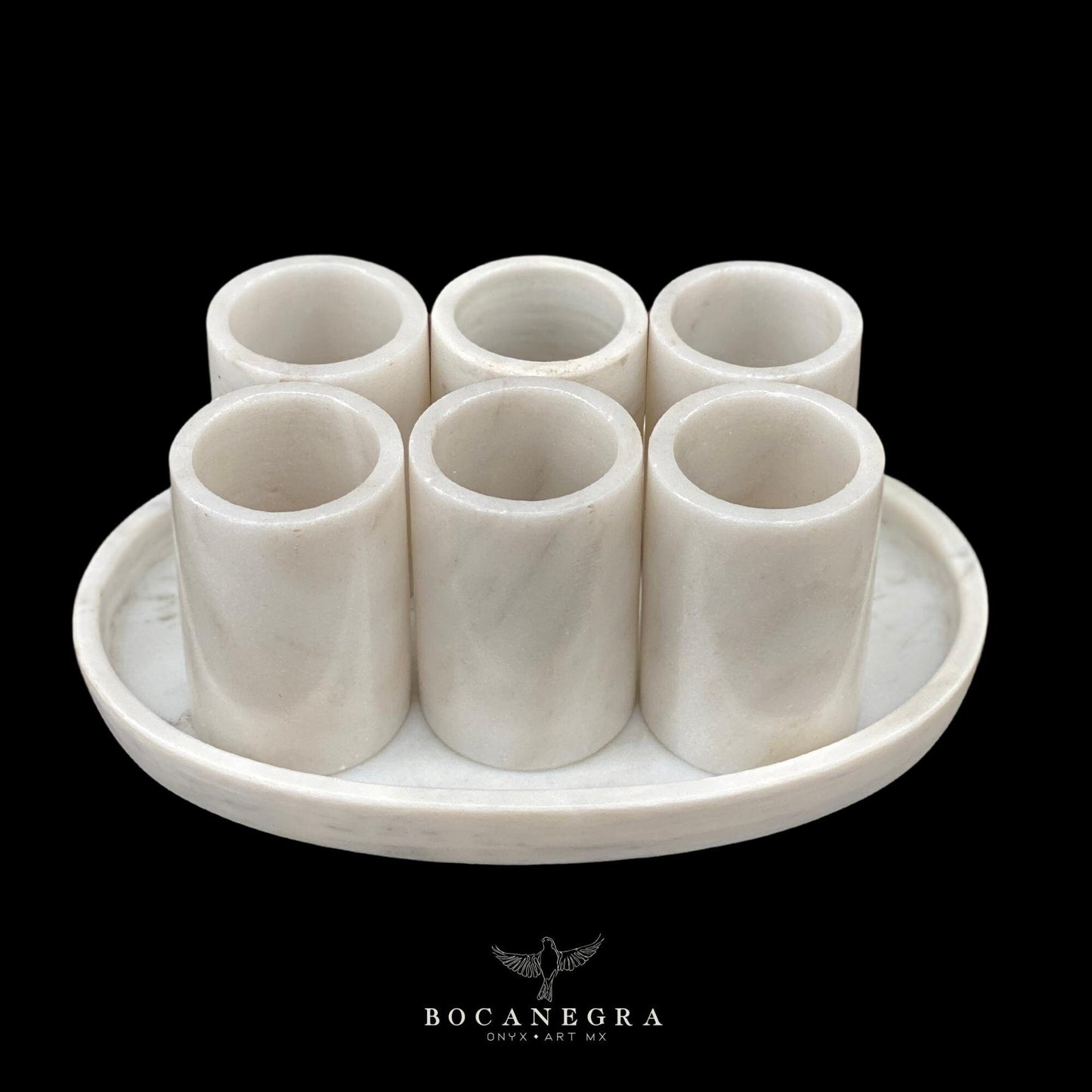 White Marble Tequila Shots - Hand carved shot - (Set of 6)