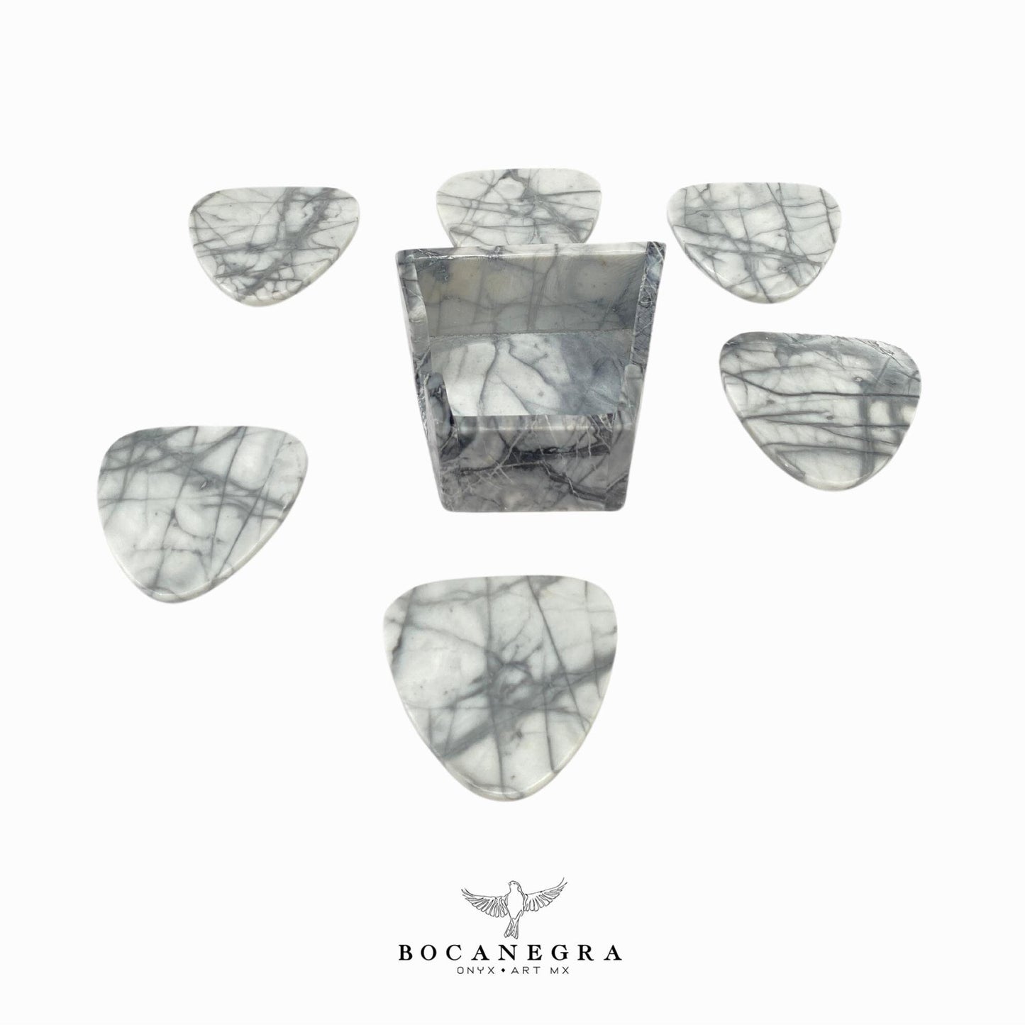 Gray & White Marble Coasters Set - Cup holder (6 Set)