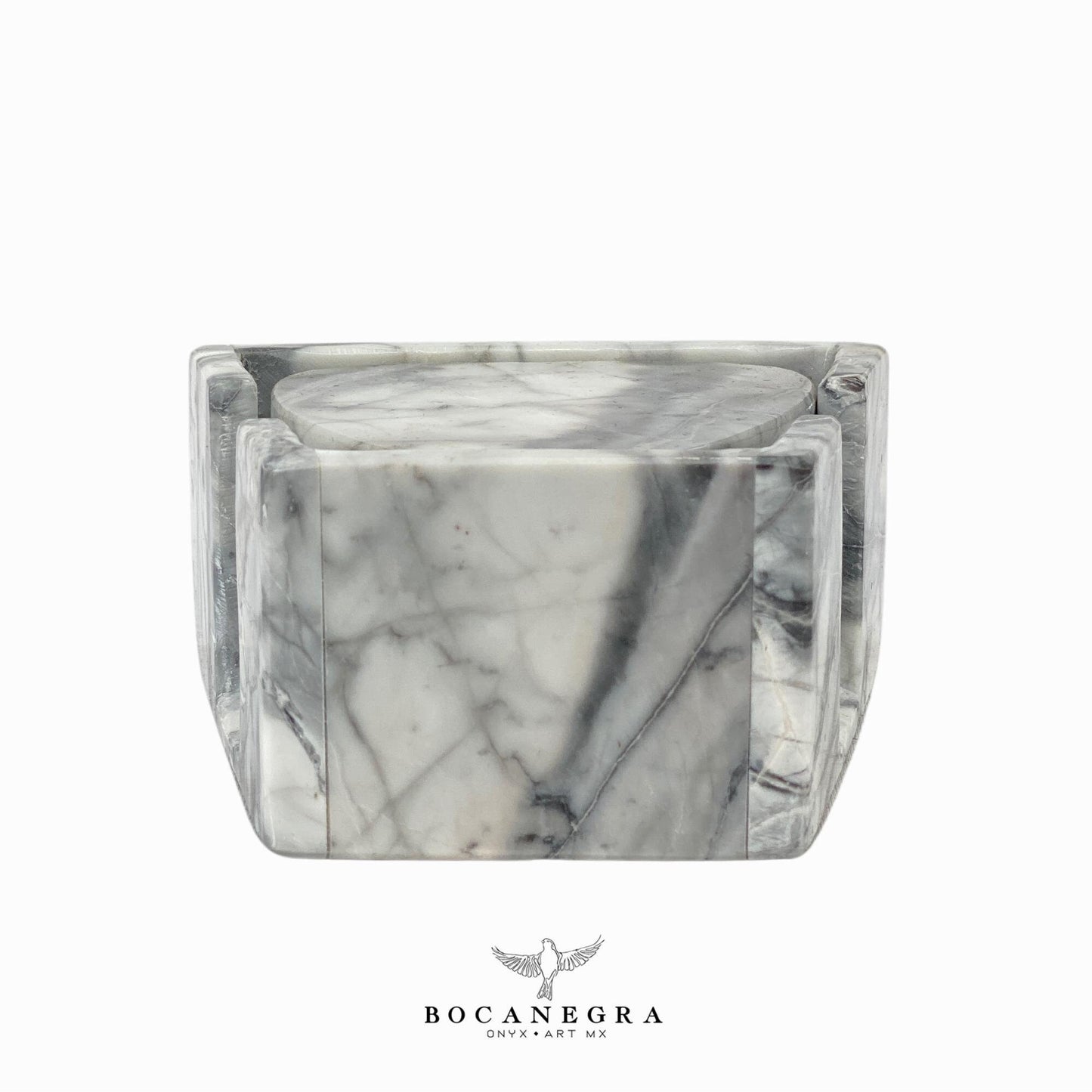 Gray & White Marble Coasters Set - Cup holder (6 Set)