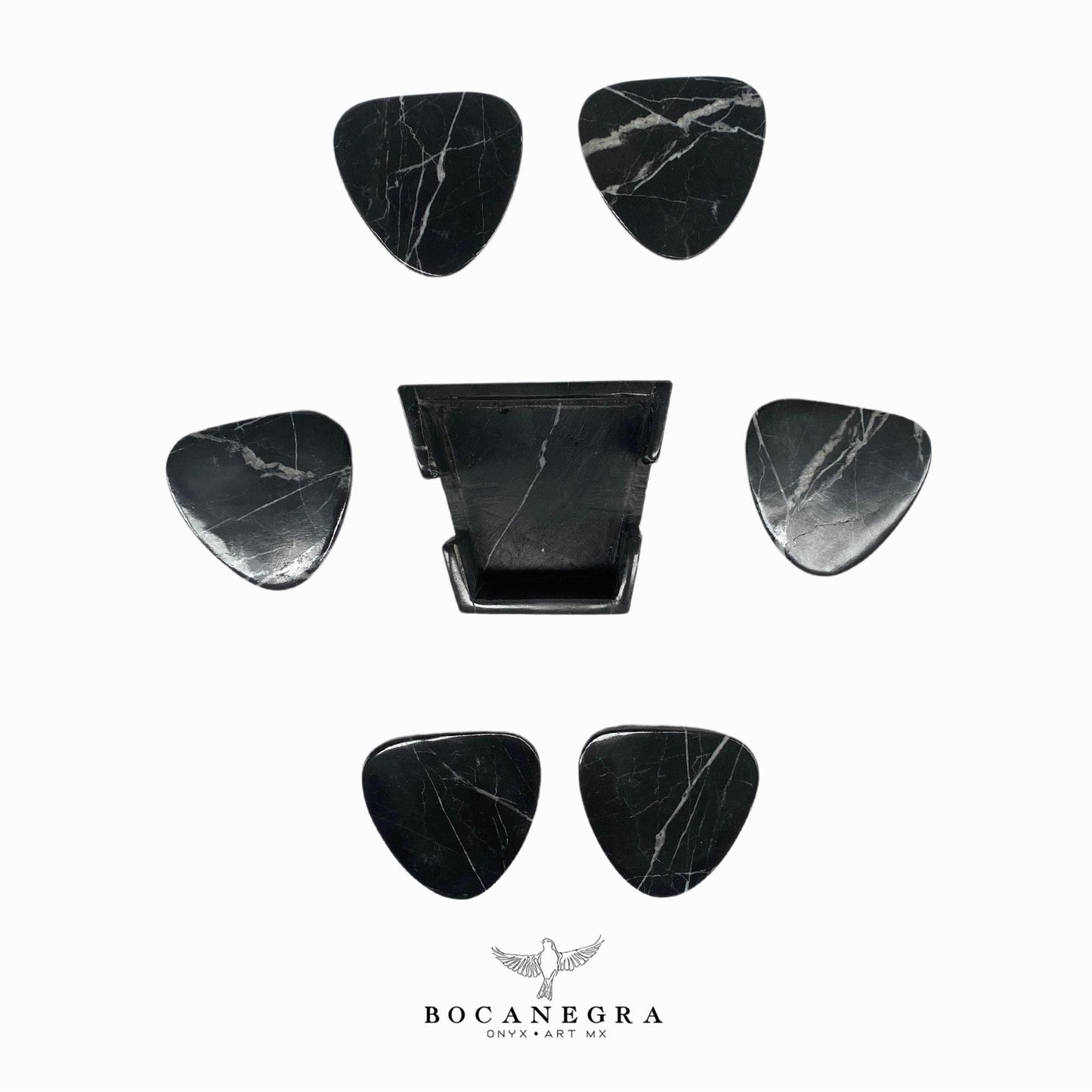 Black Marble Coasters Set - Cup holder (6 Set)