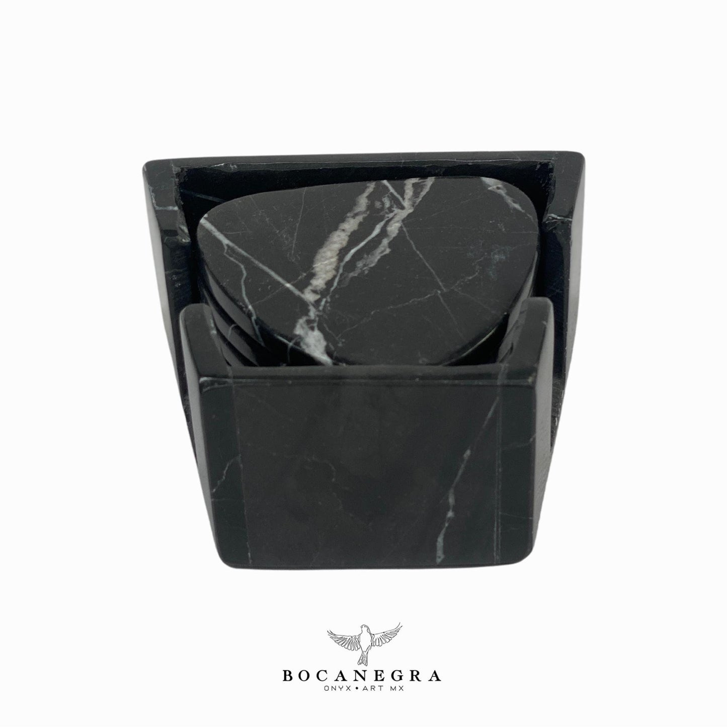 Black Marble Coasters Set - Cup holder (6 Set)