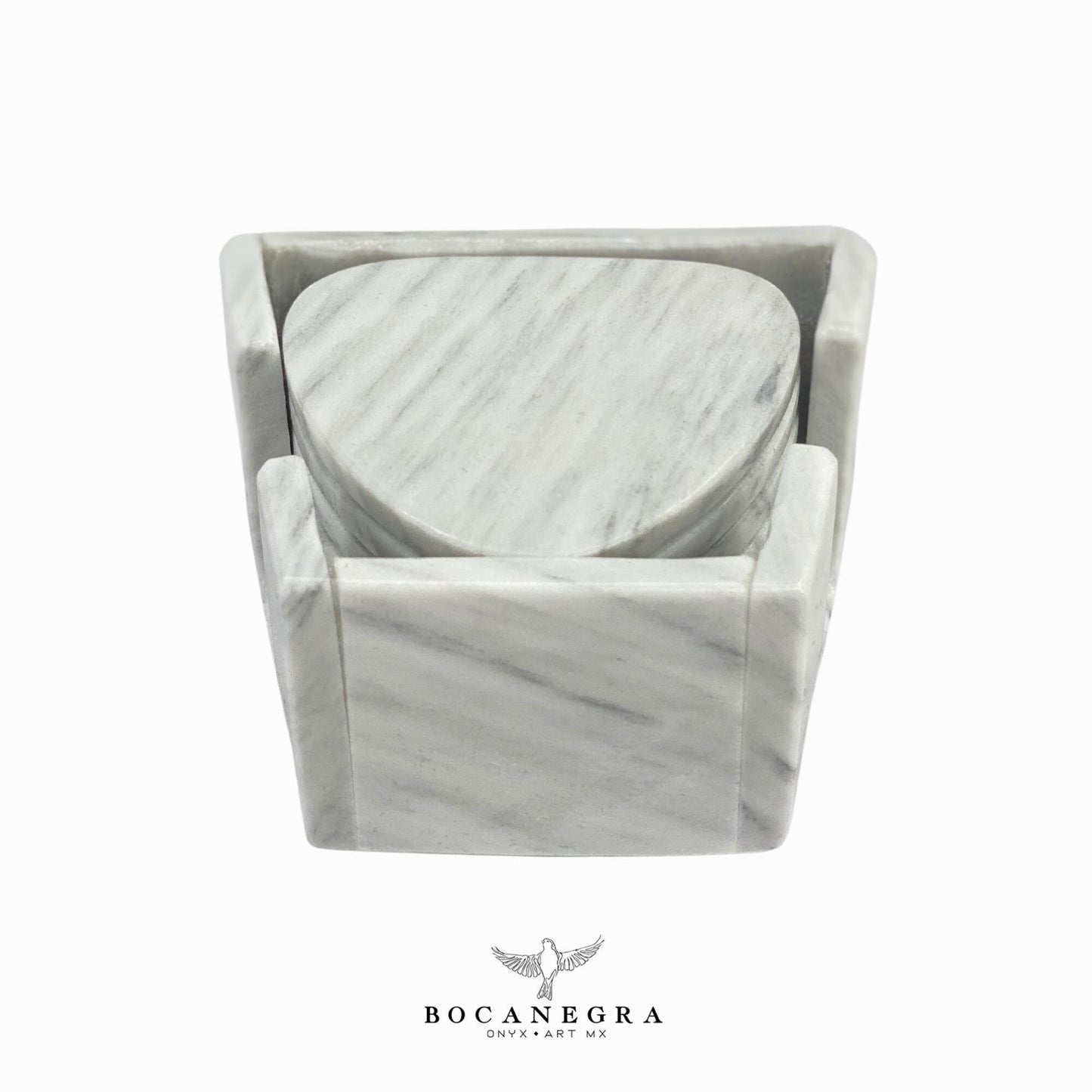 White Marble Coasters Set - Cup holder (6 Set)