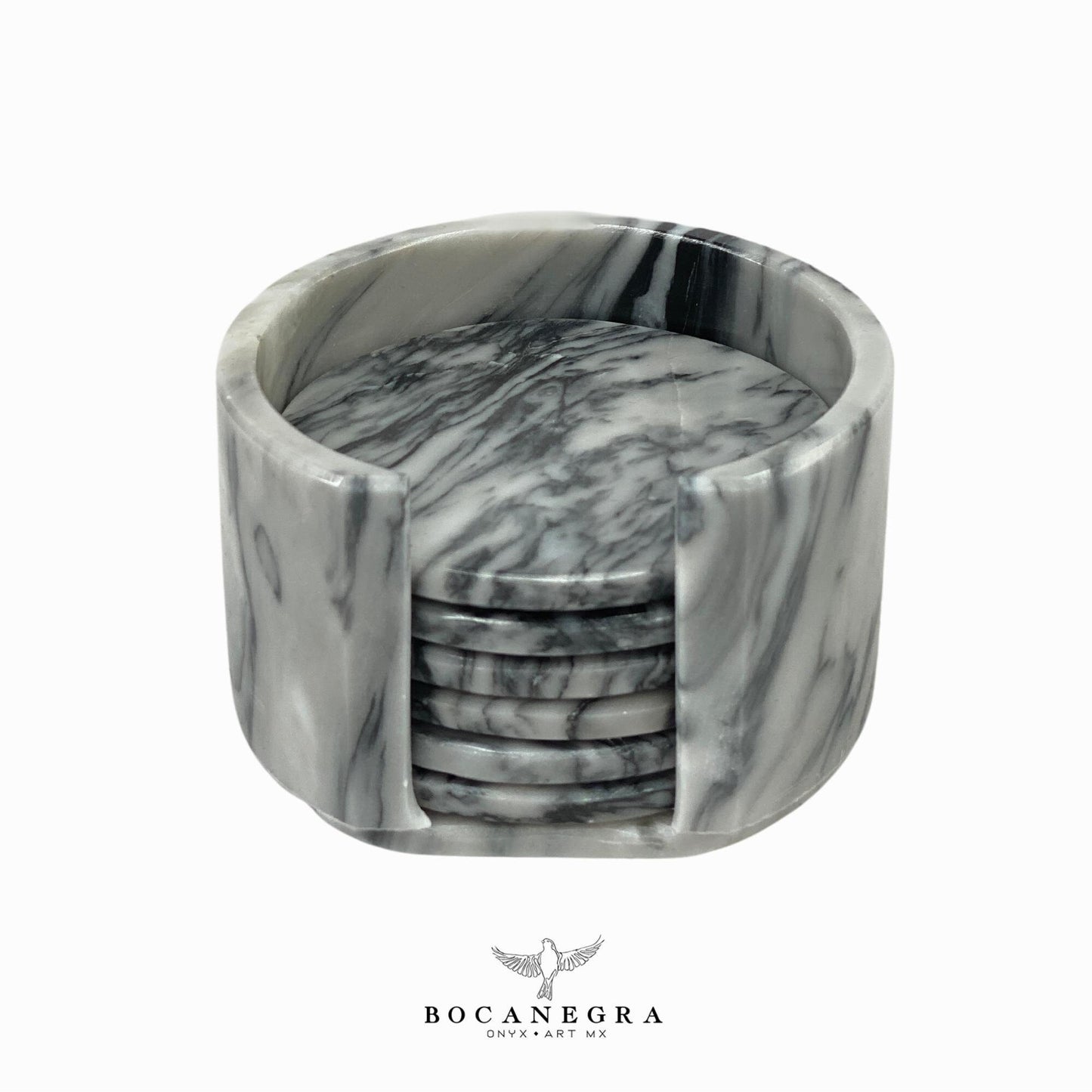 Gray & White MarbleCoasters Set - Cup holder (6 Set)