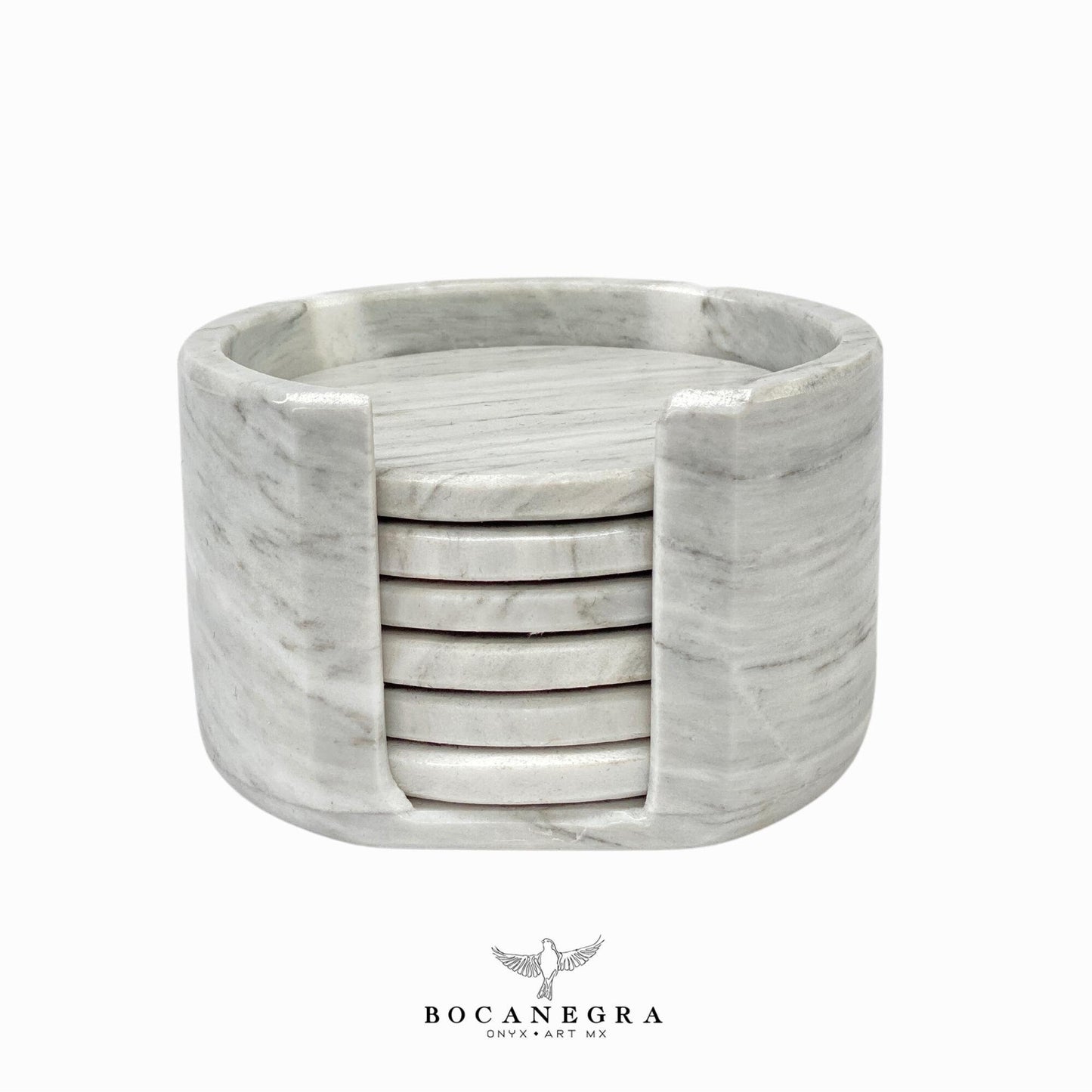 White Marble Coasters Set - Cup holder (6 Set)