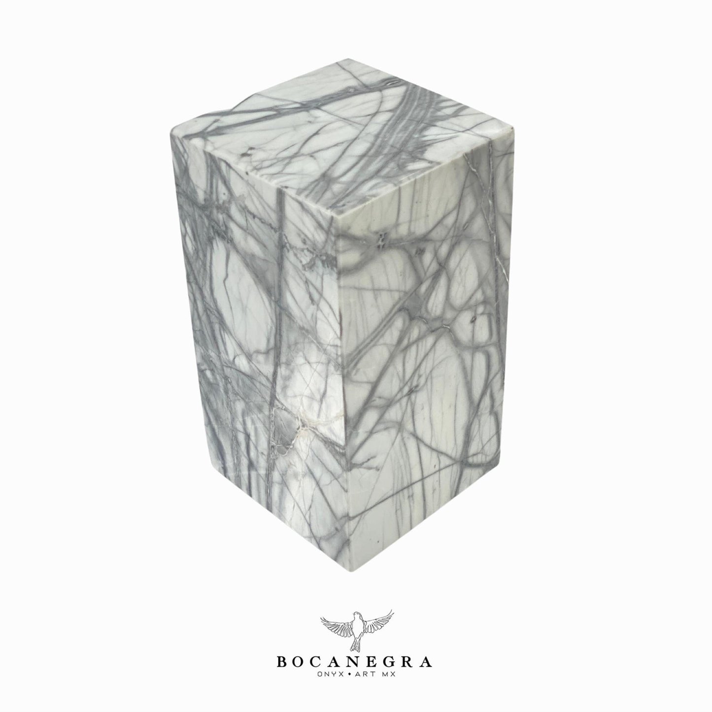 Stunning White & Gray Marble Cremation Urn for Human or pet Ashes