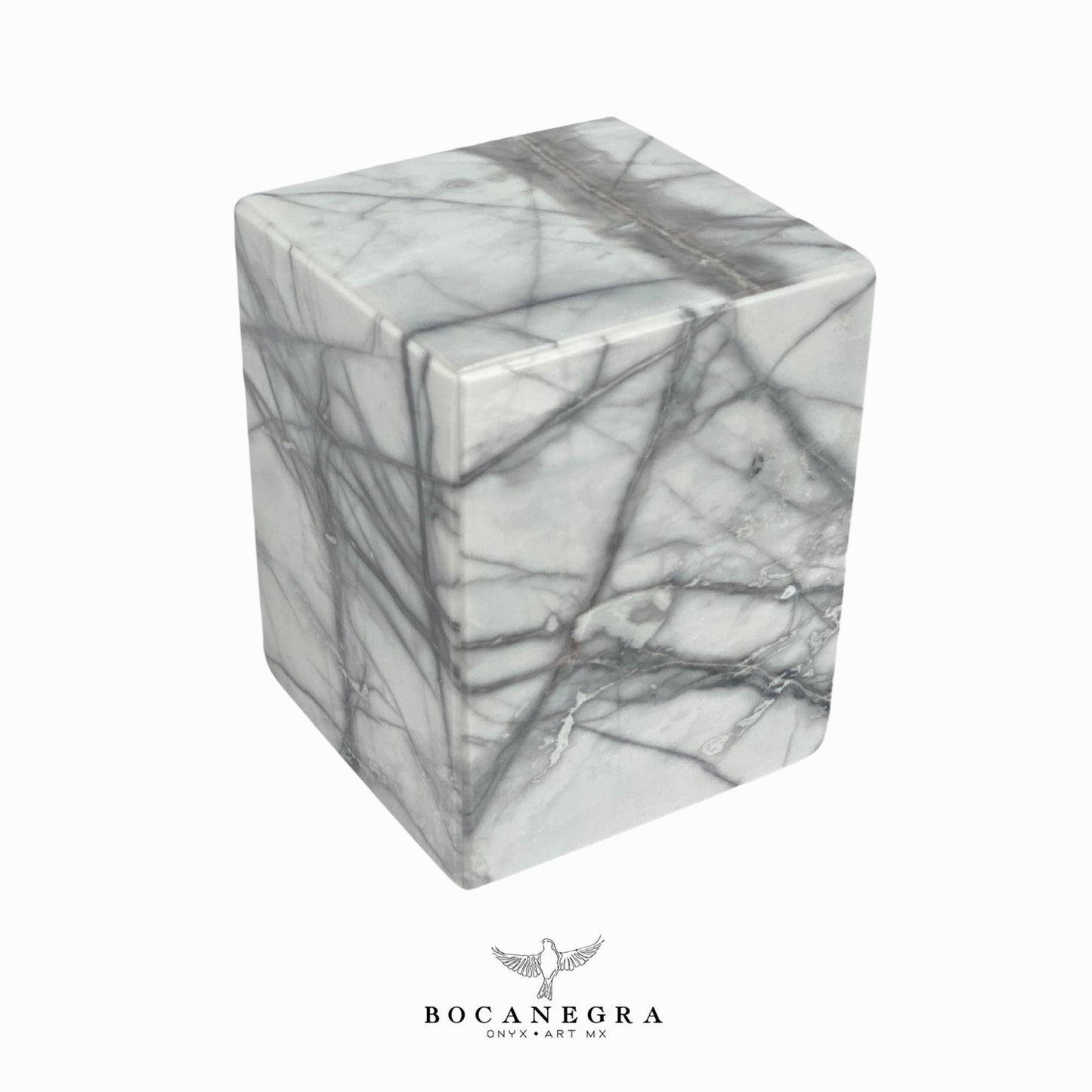 Stunning White & Gray Marble Cremation Urn for Human or pet Ashes