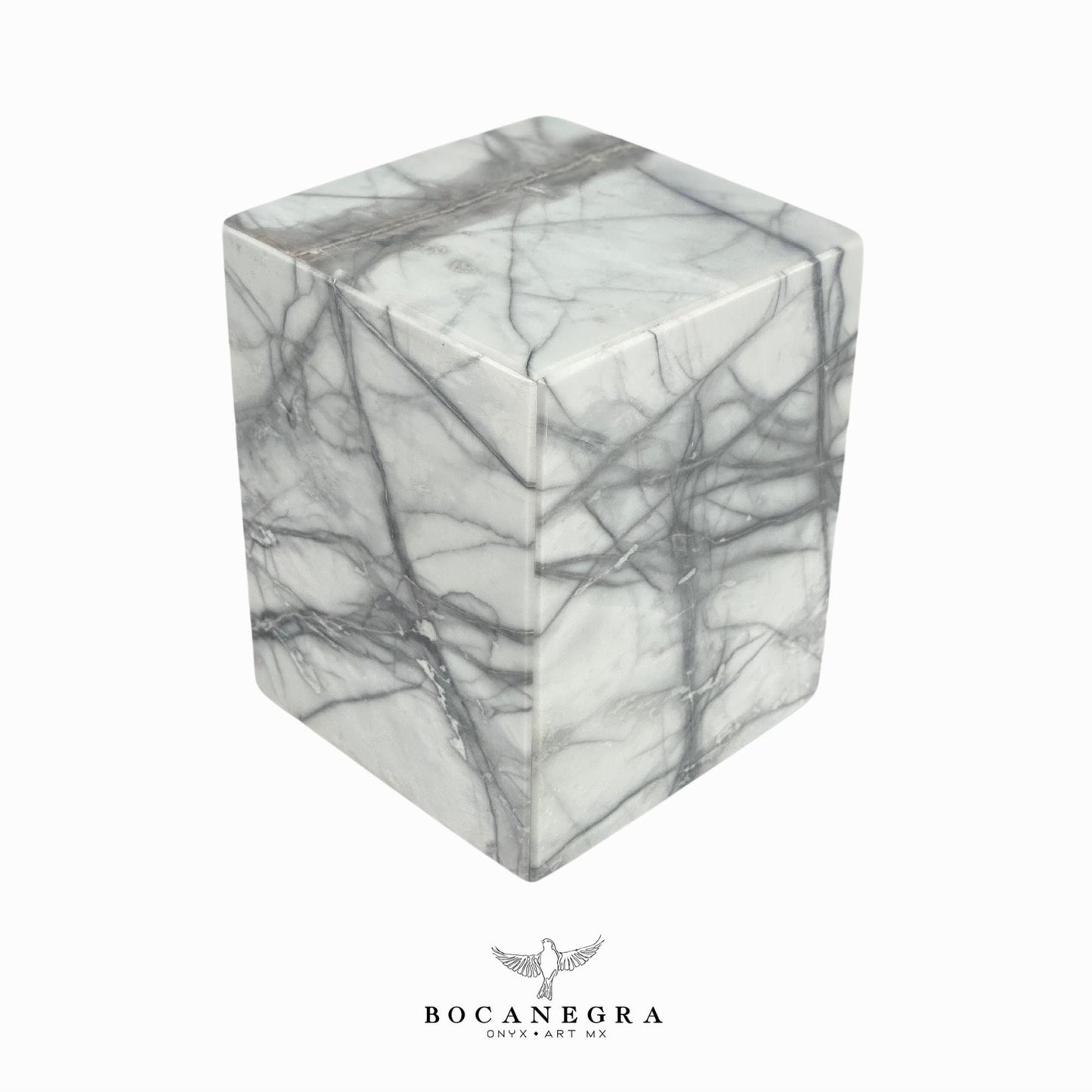 Stunning White & Gray Marble Cremation Urn for Human or pet Ashes
