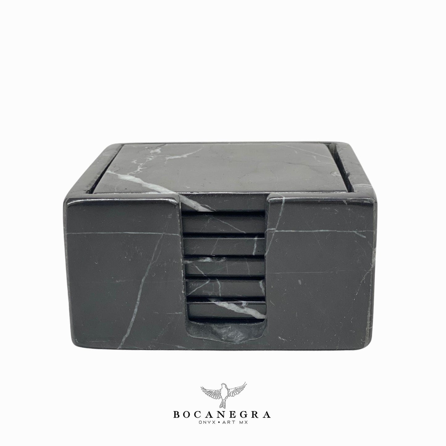 Black Marble Coasters Set - Cup holder (6 Set)