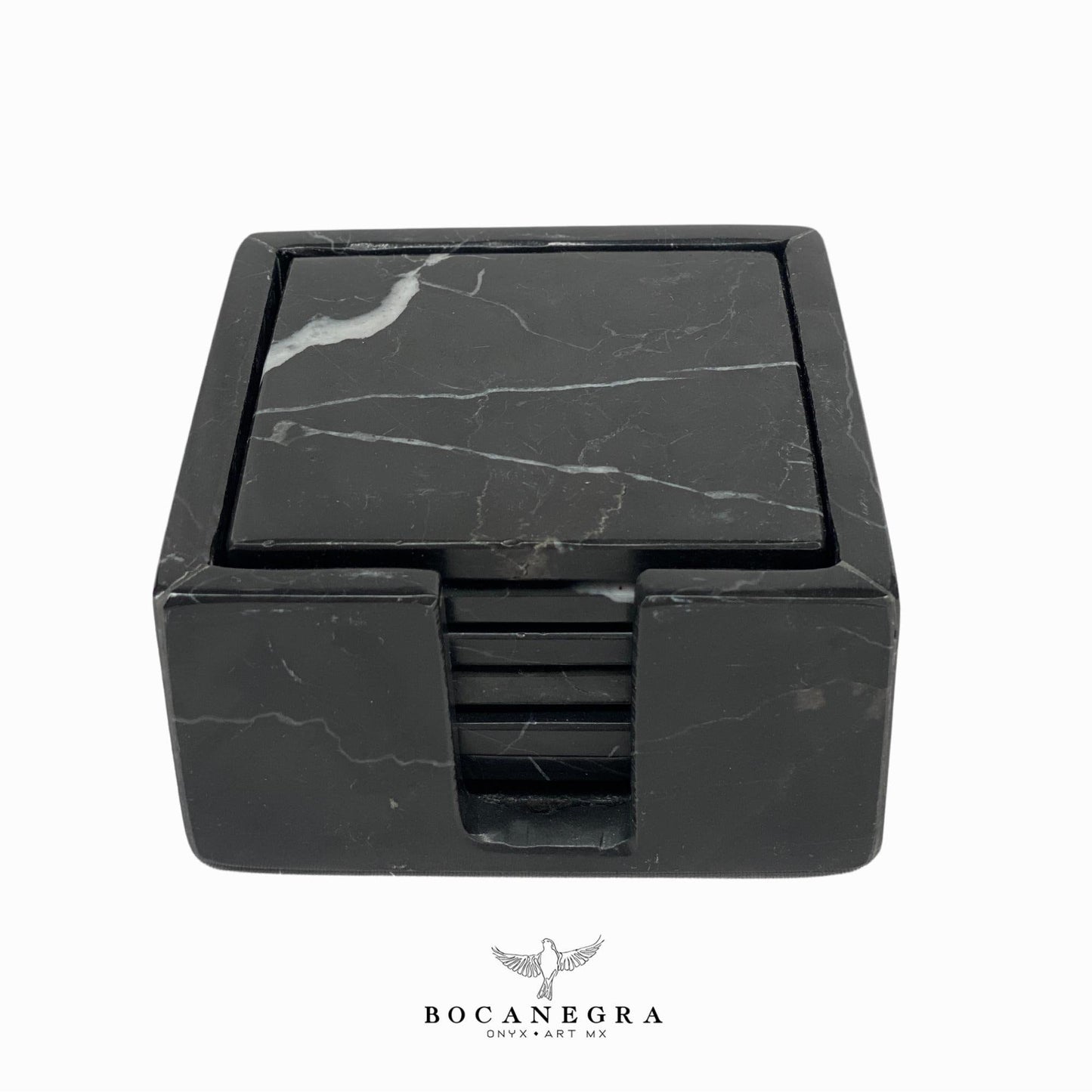 Black Marble Coasters Set - Cup holder (6 Set)