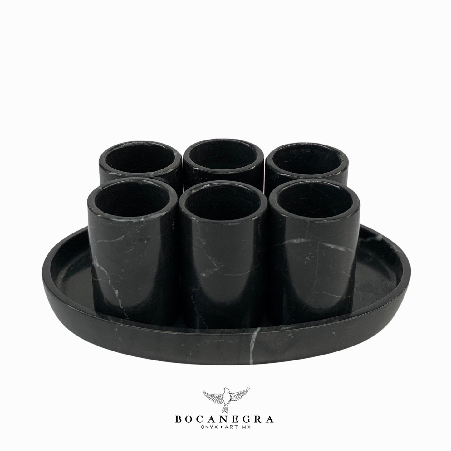 Black Marble Tequila Shots - Hand carved shot - (Set of 6)