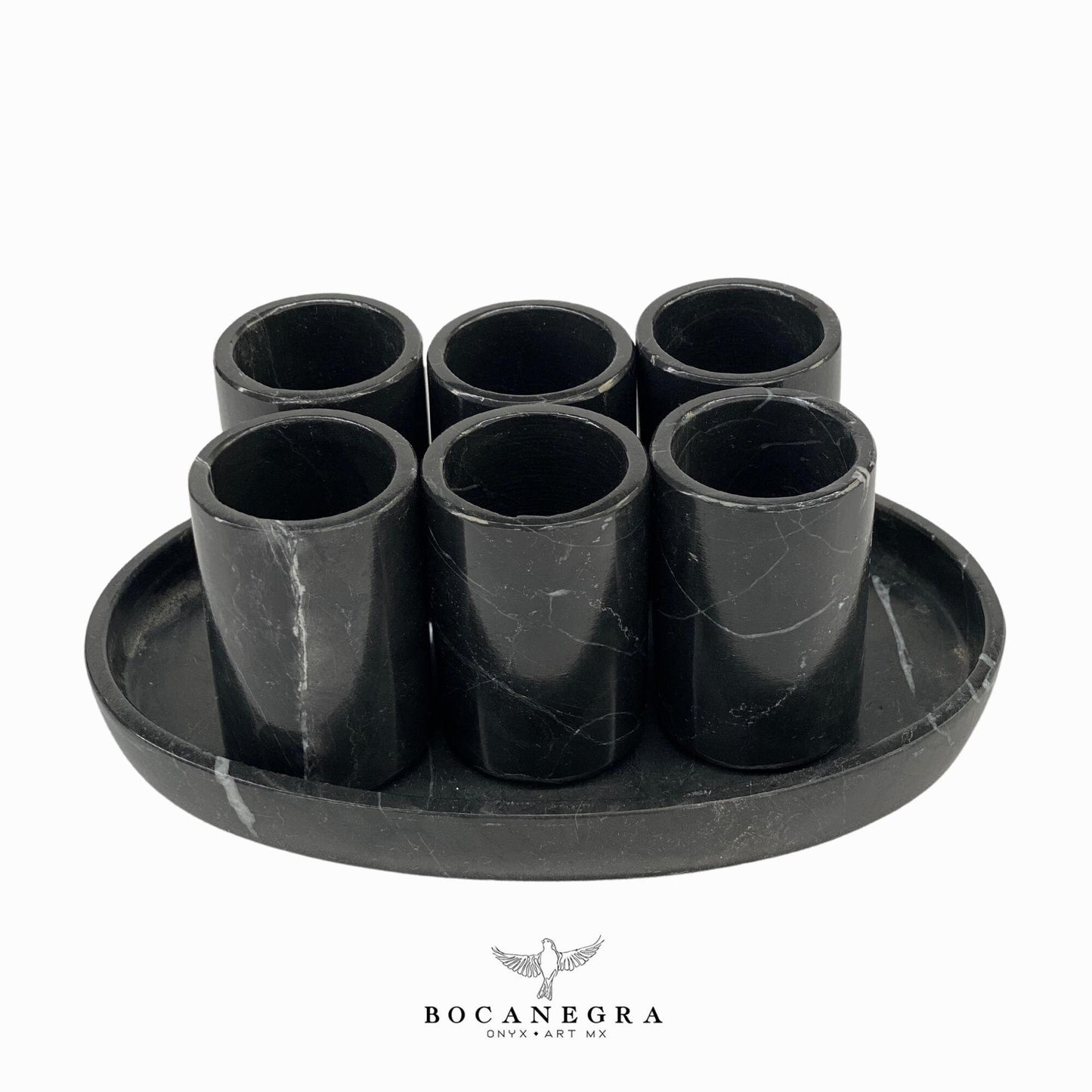 Black Marble Tequila Shots - Hand carved shot - (Set of 6)