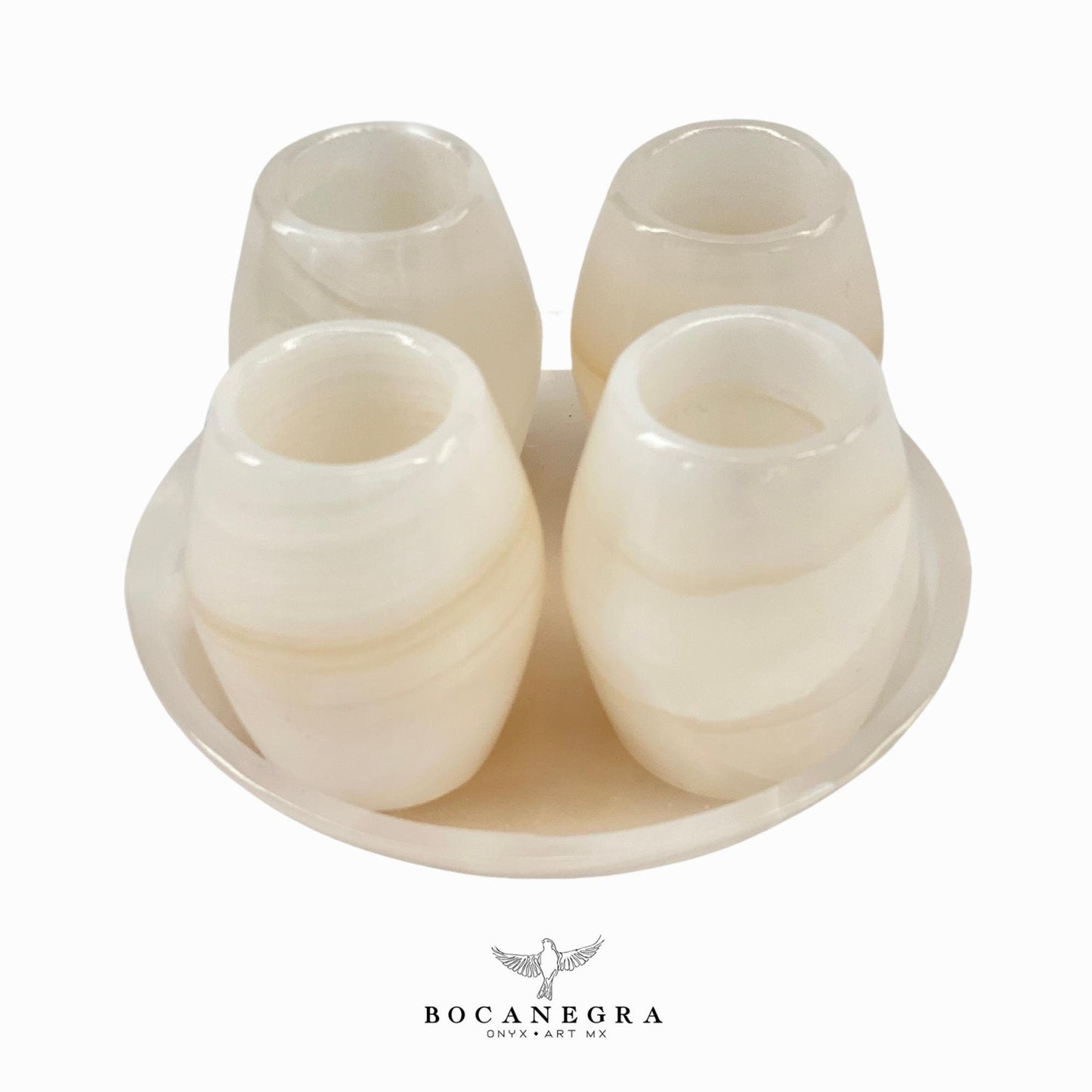 Beige Onyx Tequila Shots - Hand carved onyx shot - (Set of 4)