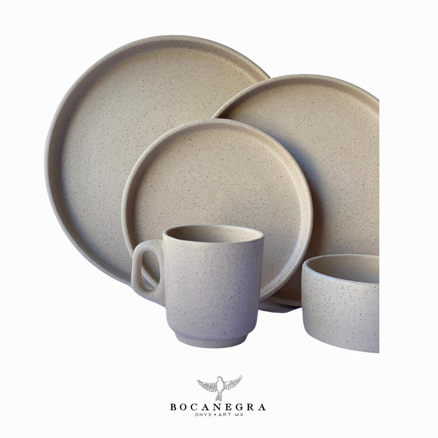 Handmade ceramic dinnerware set - Beige Ceramic tableware (5 piece set)