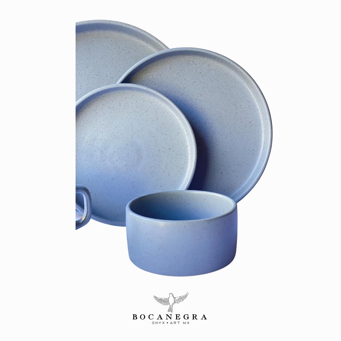 Handmade ceramic dinnerware set - Blue Ceramic tableware (5 piece set)