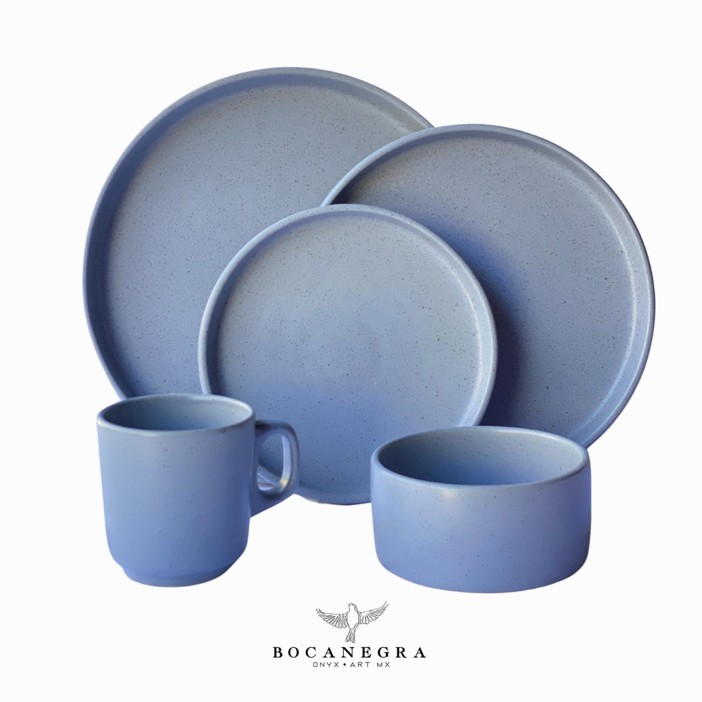 Handmade ceramic dinnerware set - Blue Ceramic tableware (5 piece set)
