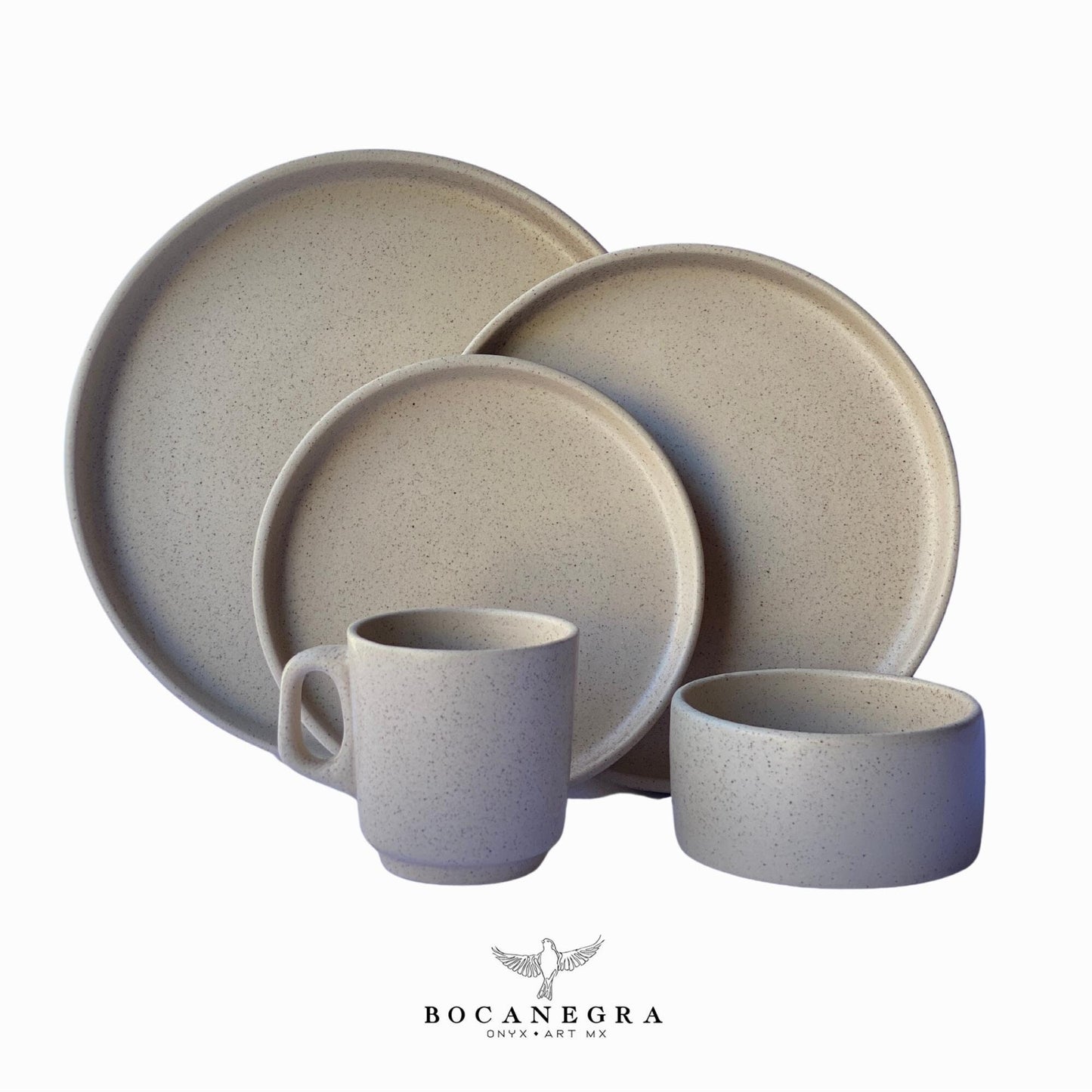 Handmade ceramic dinnerware set - Beige Ceramic tableware (5 piece set)