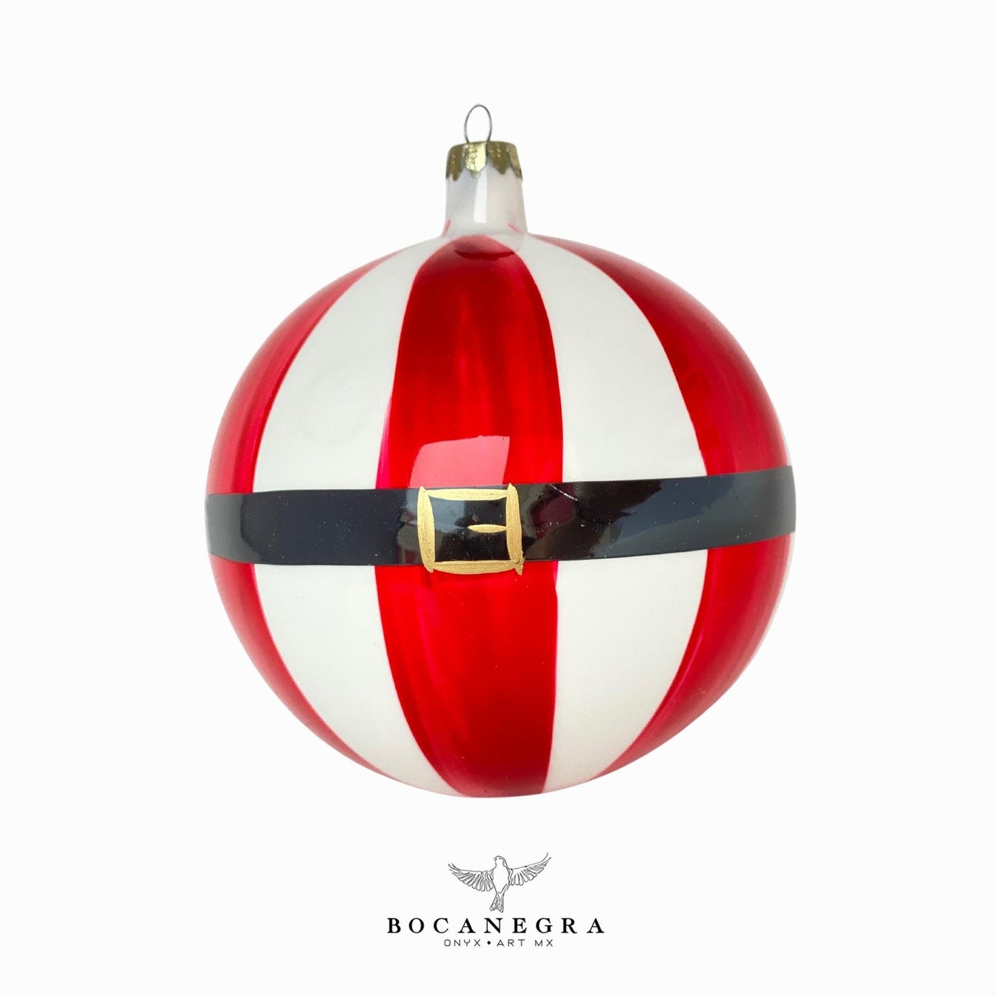 Blown Glass Christmas Sphere - Santa Belly Ornament (Set of 12)