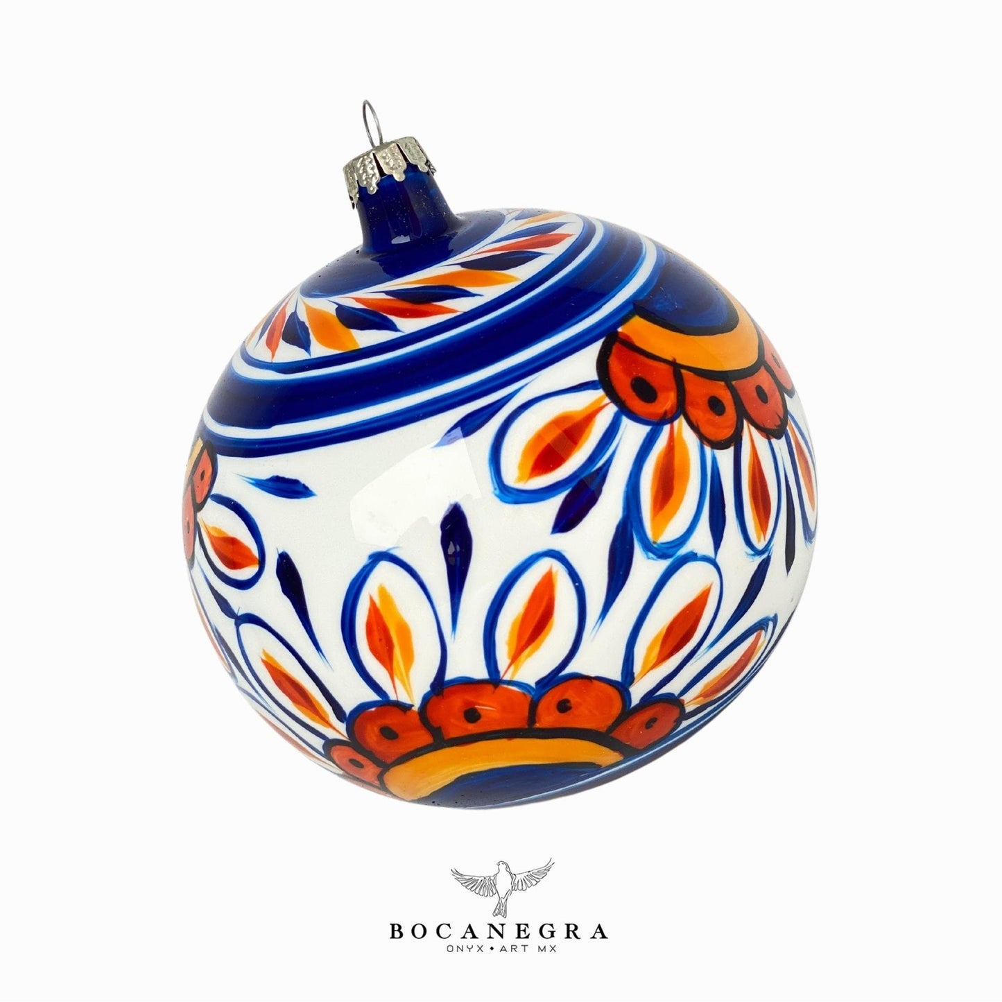 Blown Glass Christmas Sphere, Christmas Tree, Blown Glass Ornament, Mexican Toys, Talavera Baubles, (Set of 12)
