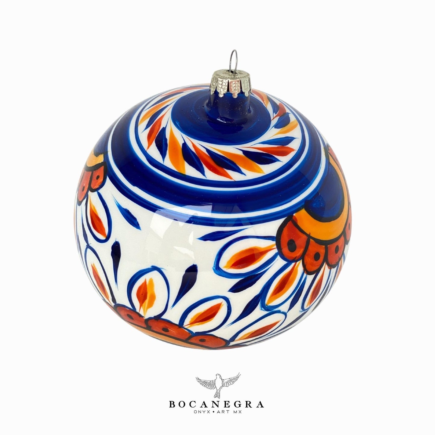 Blown Glass Christmas Sphere, Christmas Tree, Blown Glass Ornament, Mexican Toys, Talavera Baubles, (Set of 12)